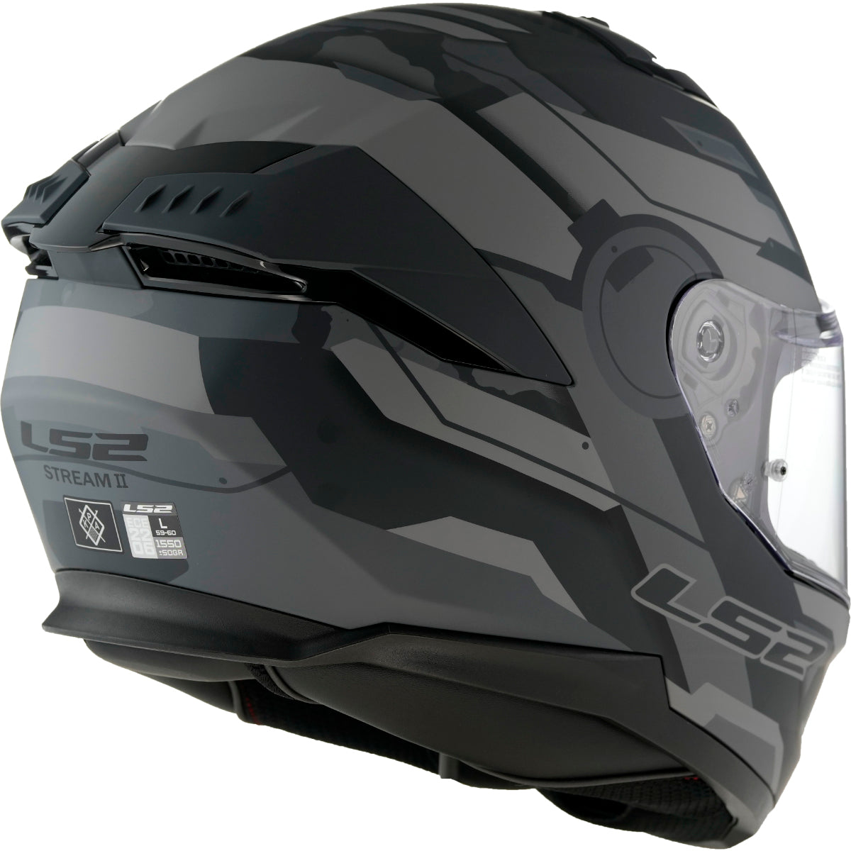 Capacete Ls2 Stream II ff808 Shadow Matt TIt Cinza