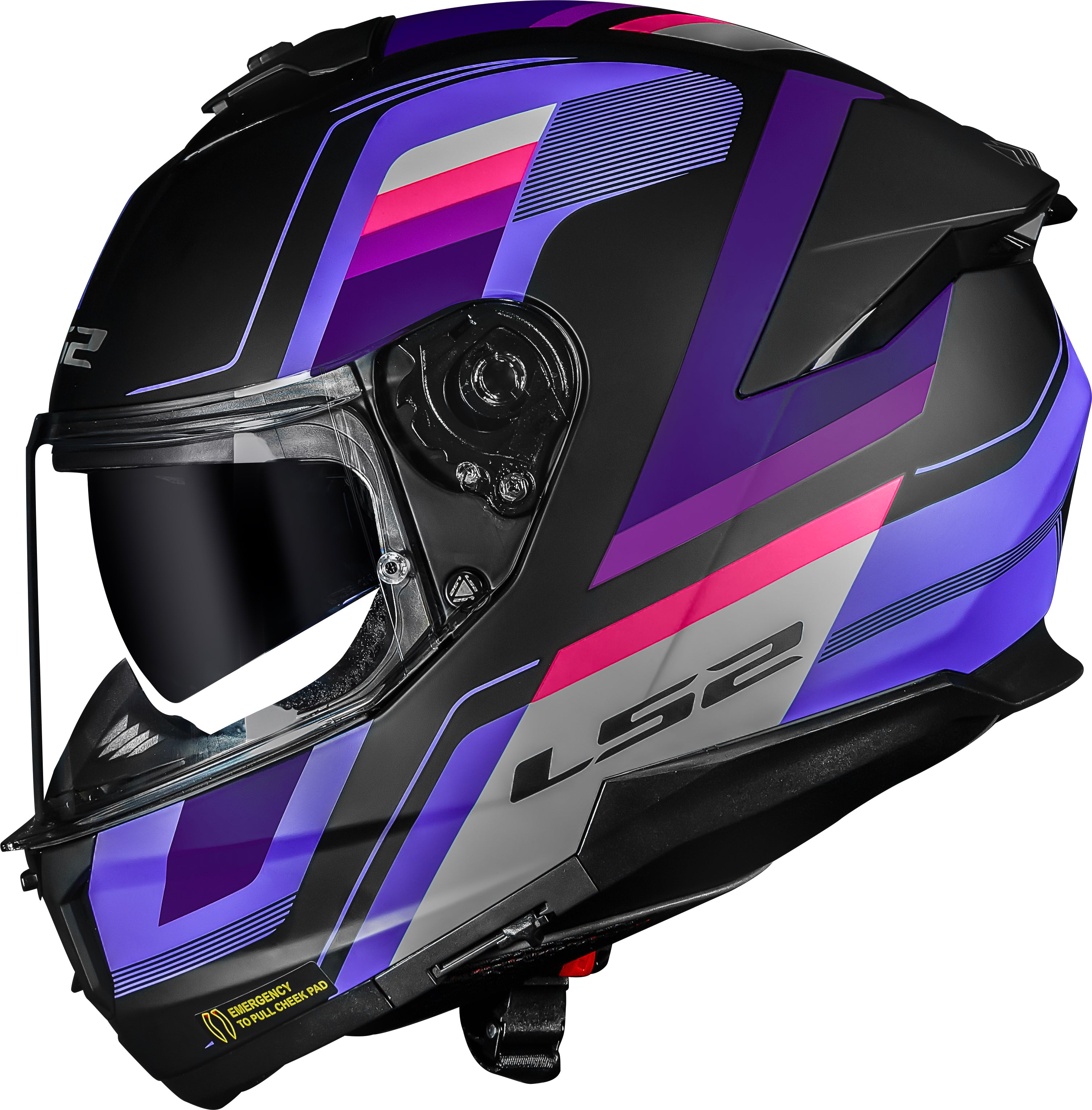 Capacete Ls2 Stream II ff808 Vintage Preto Roxo