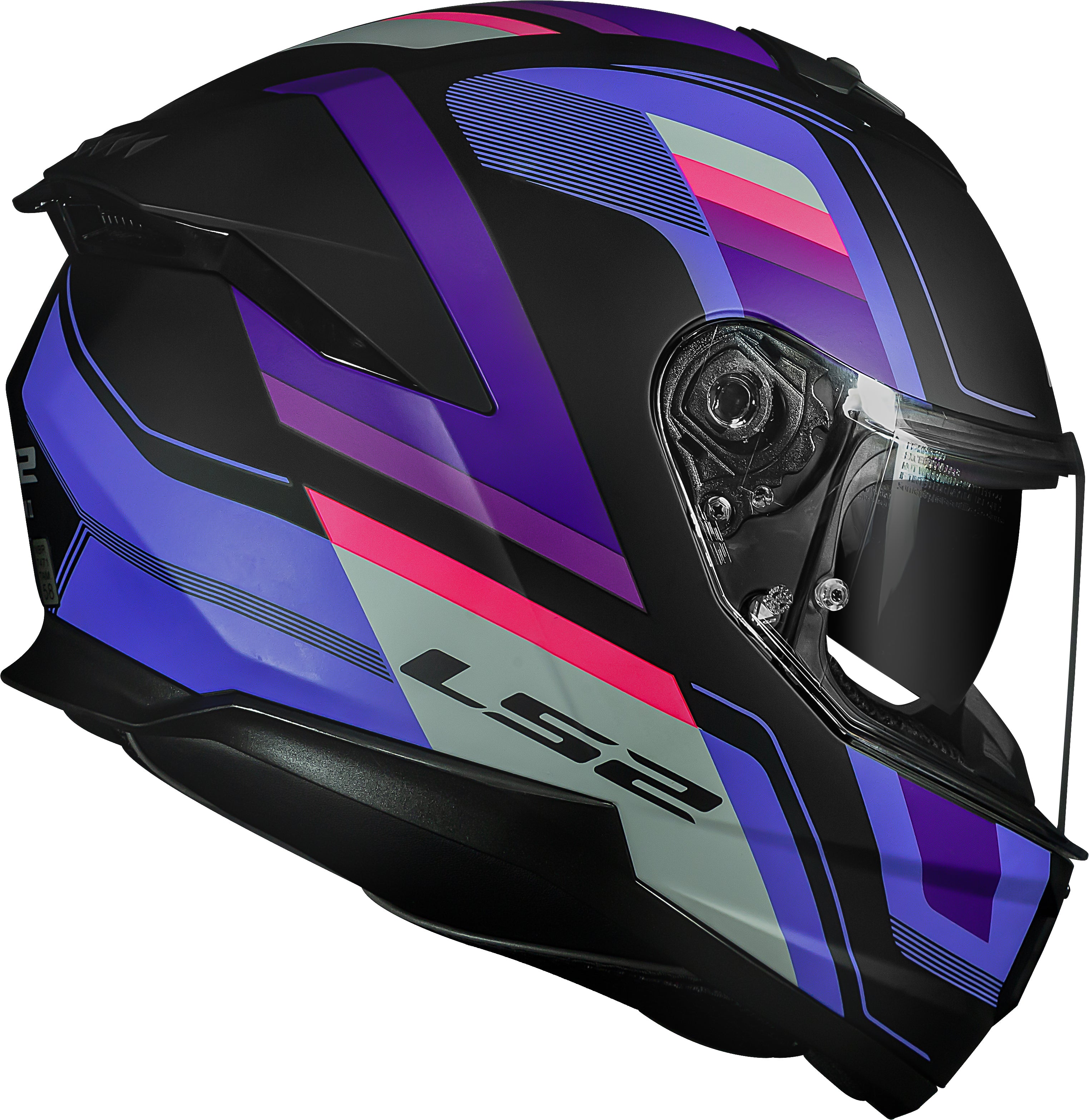 Capacete Ls2 Stream II ff808 Vintage Preto Roxo