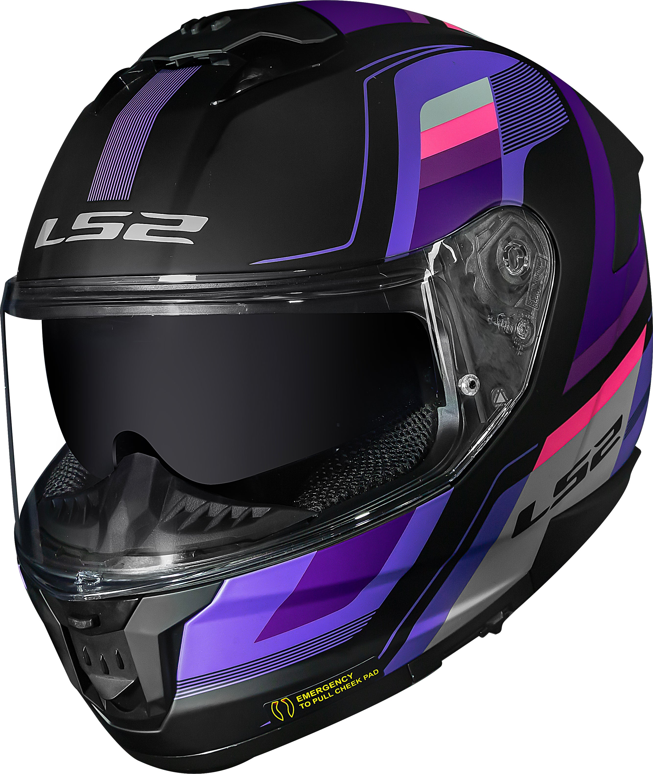 Capacete Ls2 Stream II ff808 Vintage Preto Roxo