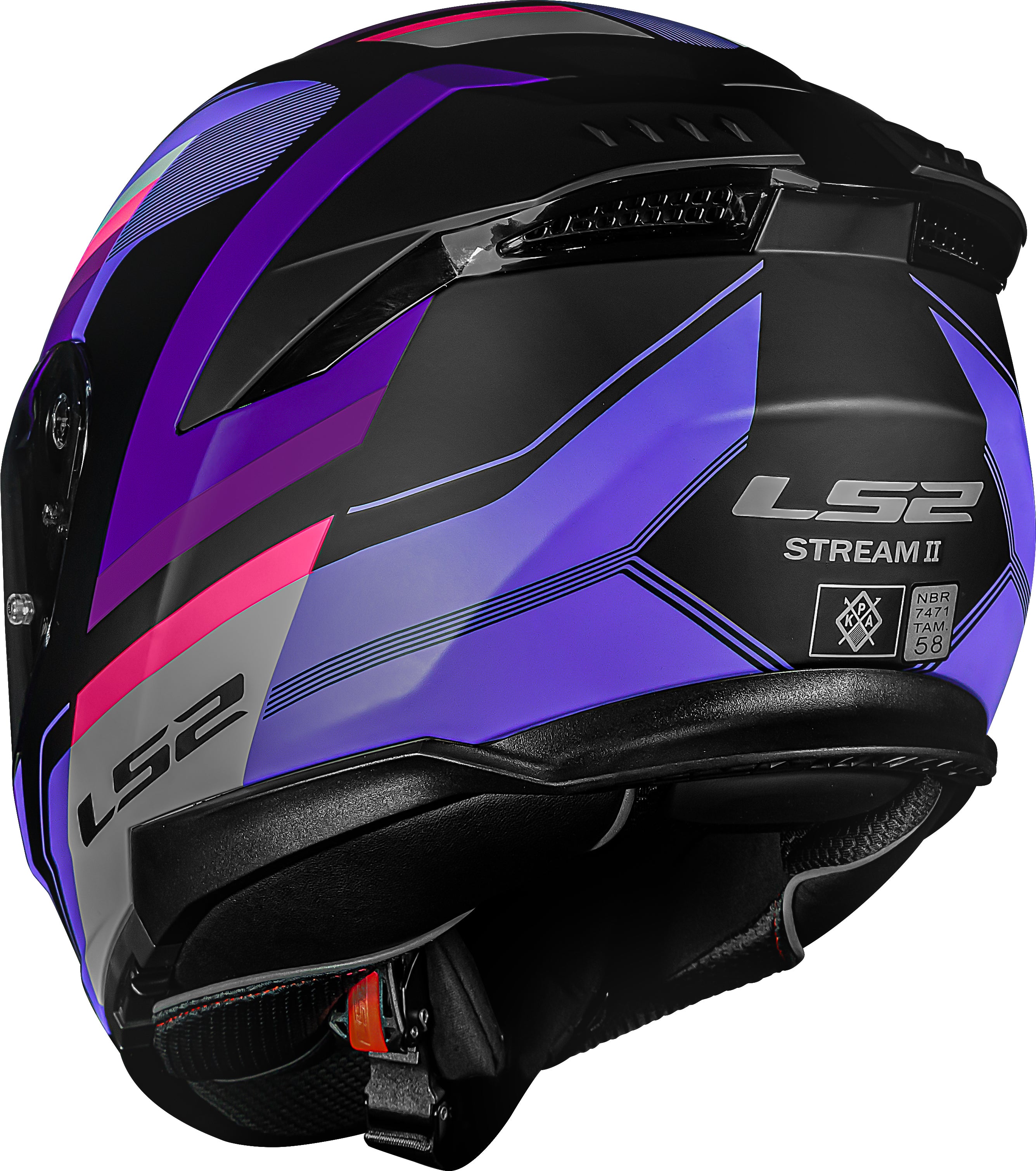 Capacete Ls2 Stream II ff808 Vintage Preto Roxo