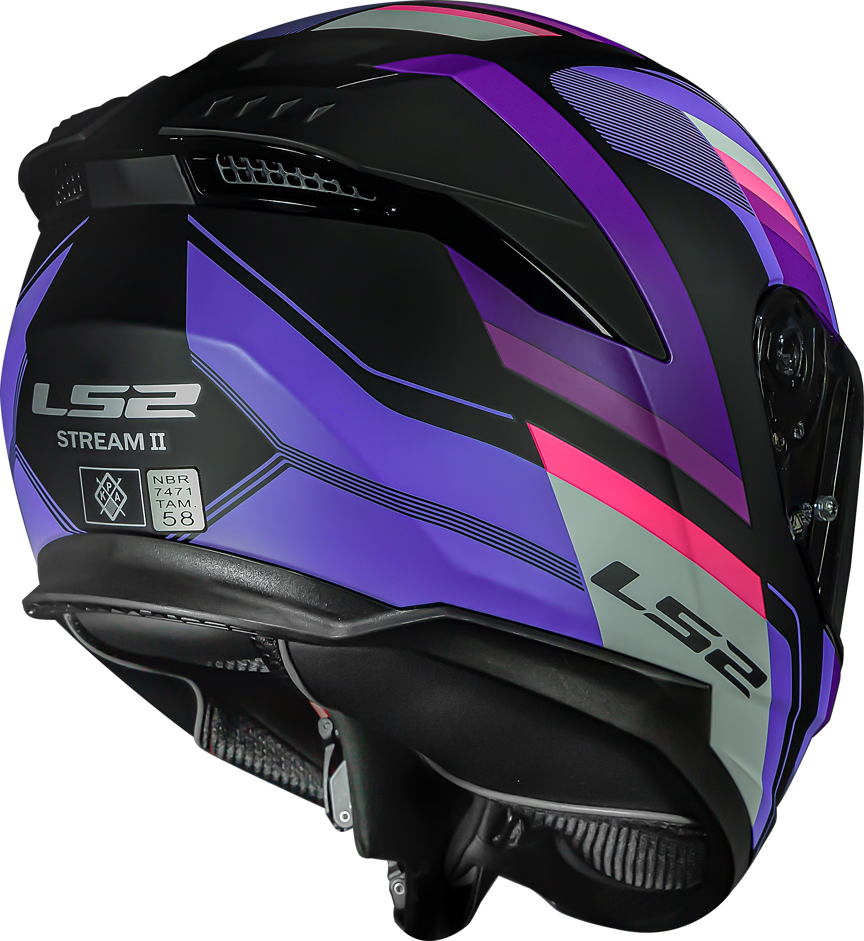 Capacete Ls2 Stream II ff808 Vintage Preto Roxo
