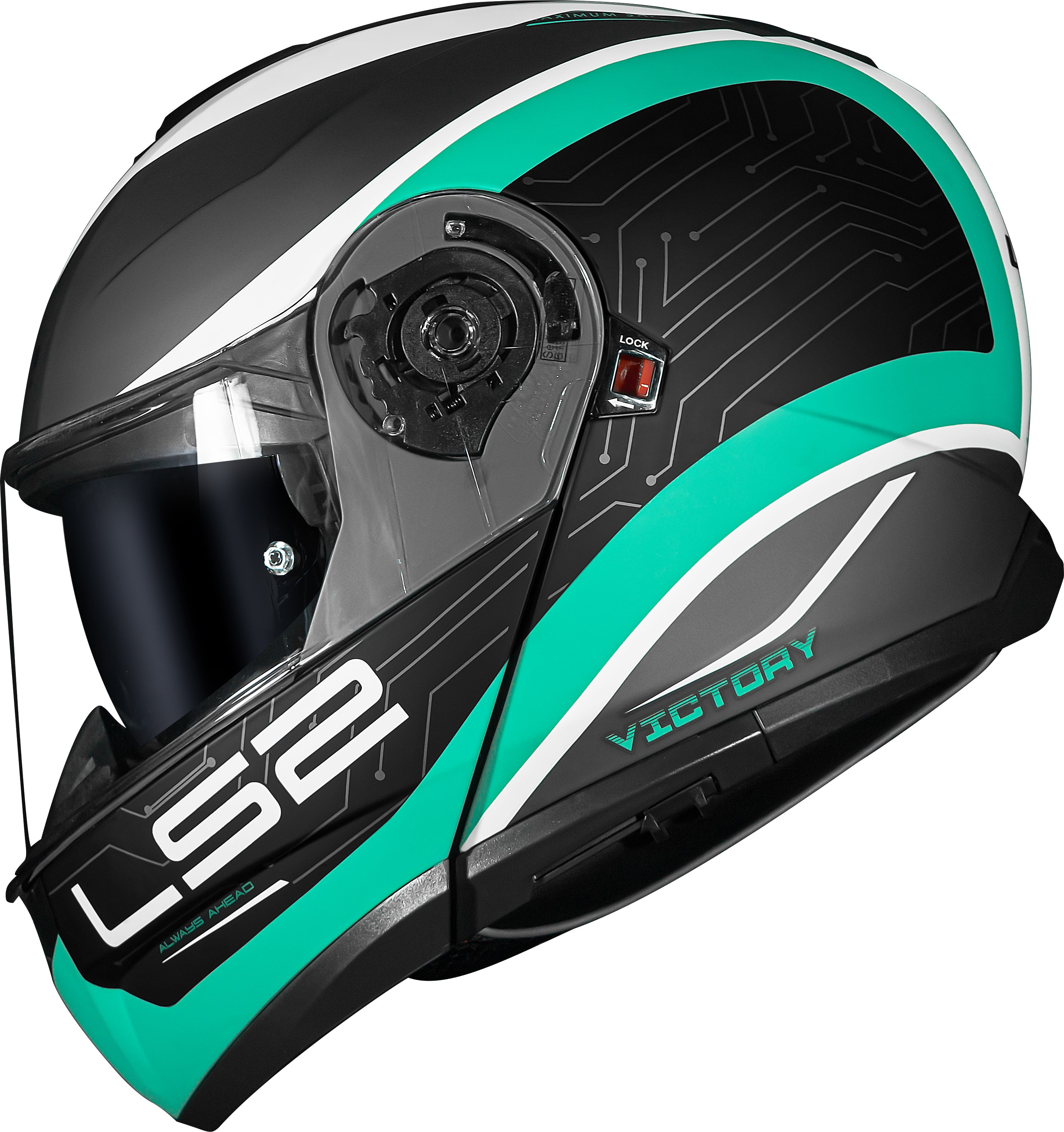 Capacete Ls2 Strobe II ff908 Victory Matt Preto Verde
