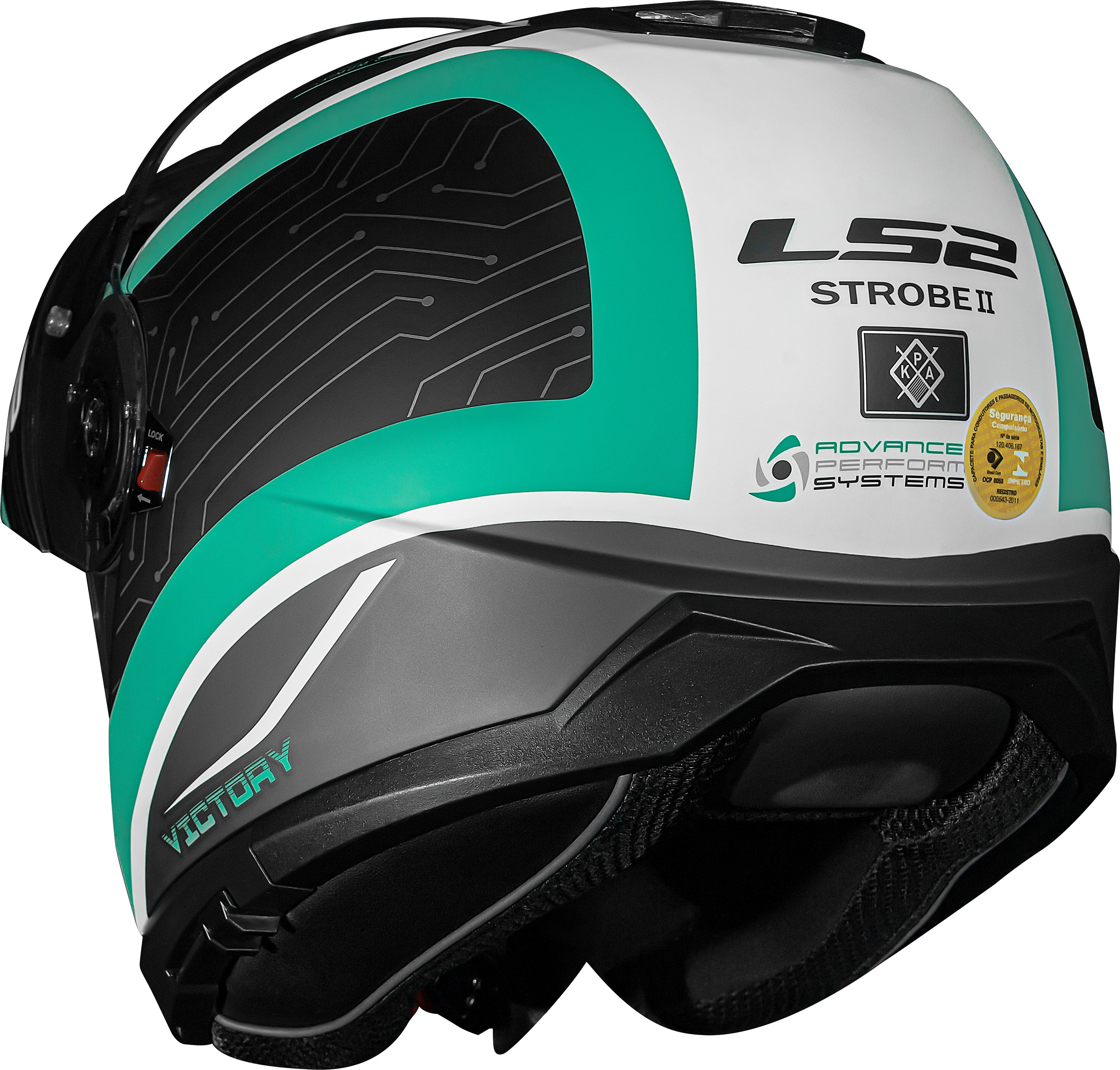 Capacete Ls2 Strobe II ff908 Victory Matt Preto Verde