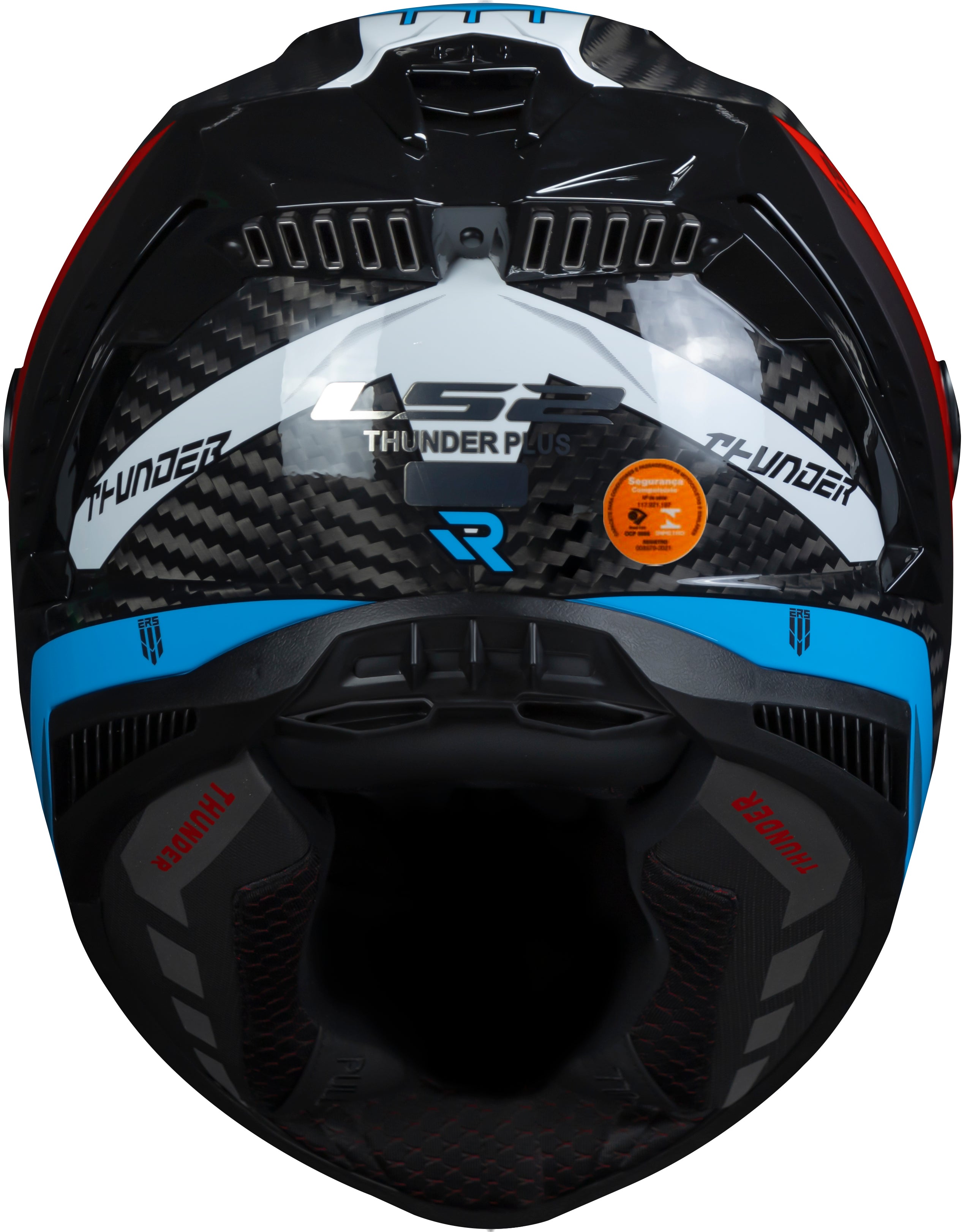 Capacete Ls2 ff805 Thunder Supra Azul Vermelho