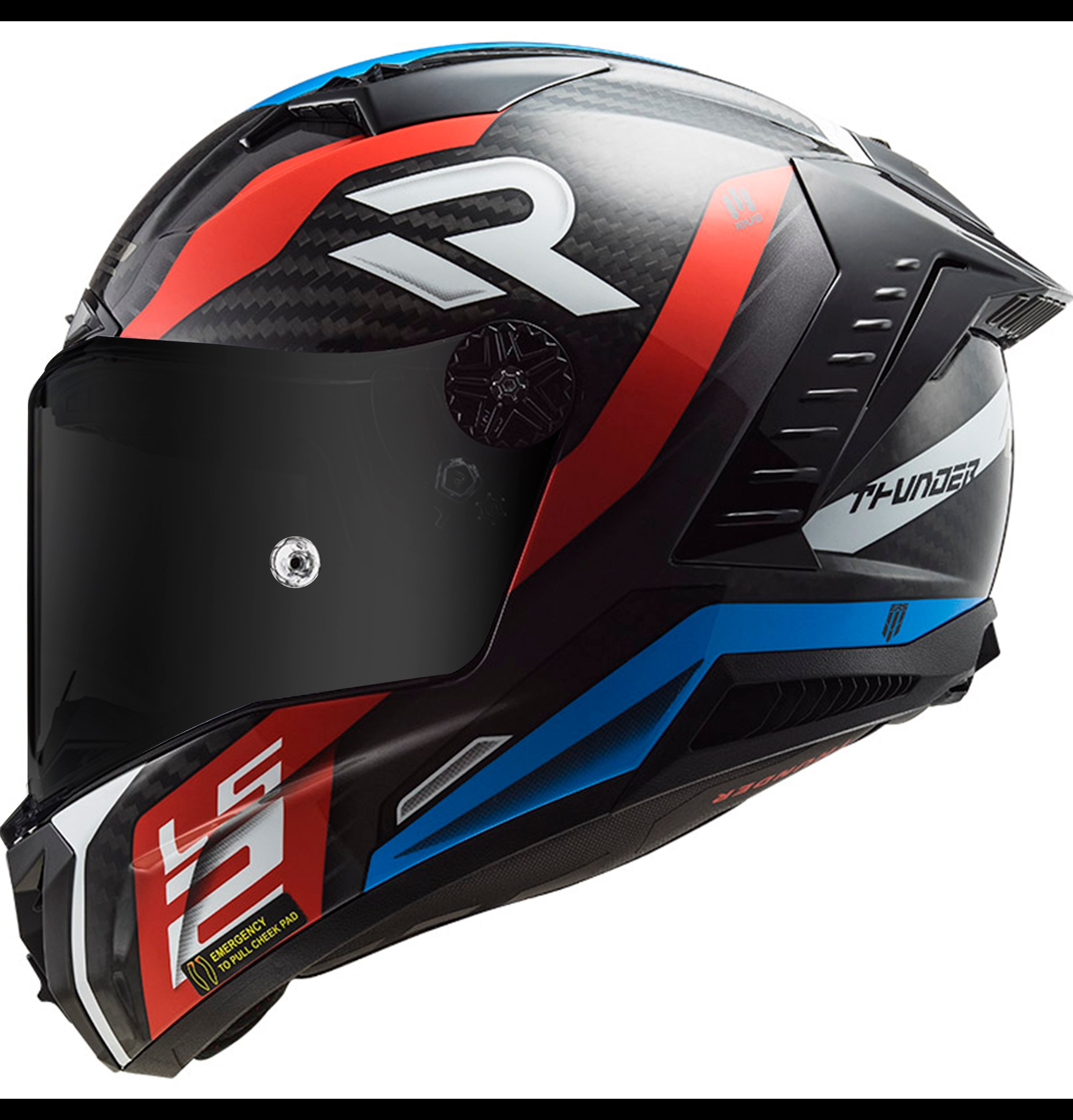 Capacete Ls2 ff805 Thunder Supra Azul Vermelho