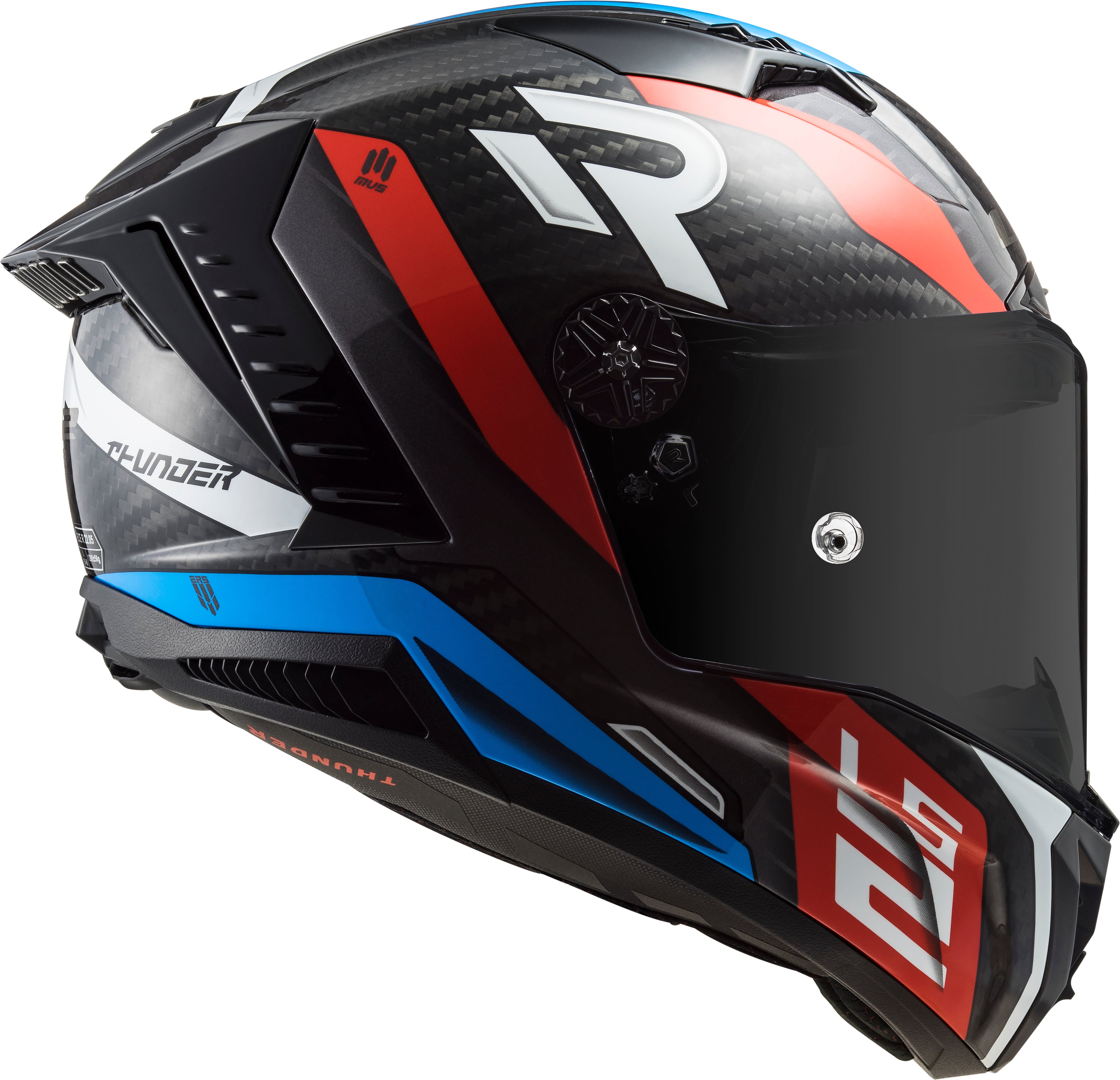 Capacete Ls2 ff805 Thunder Supra Azul Vermelho