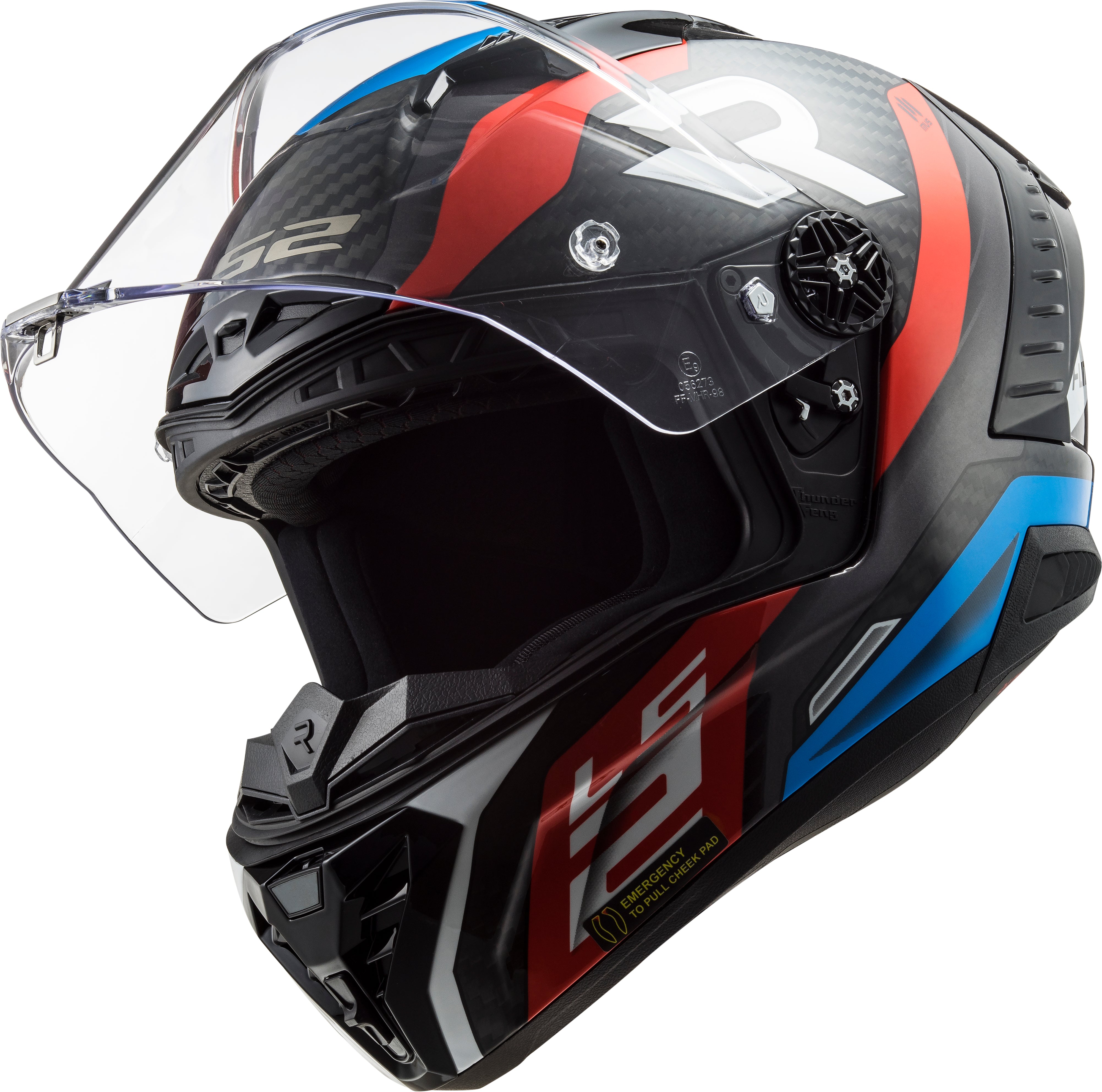Capacete Ls2 ff805 Thunder Supra Azul Vermelho