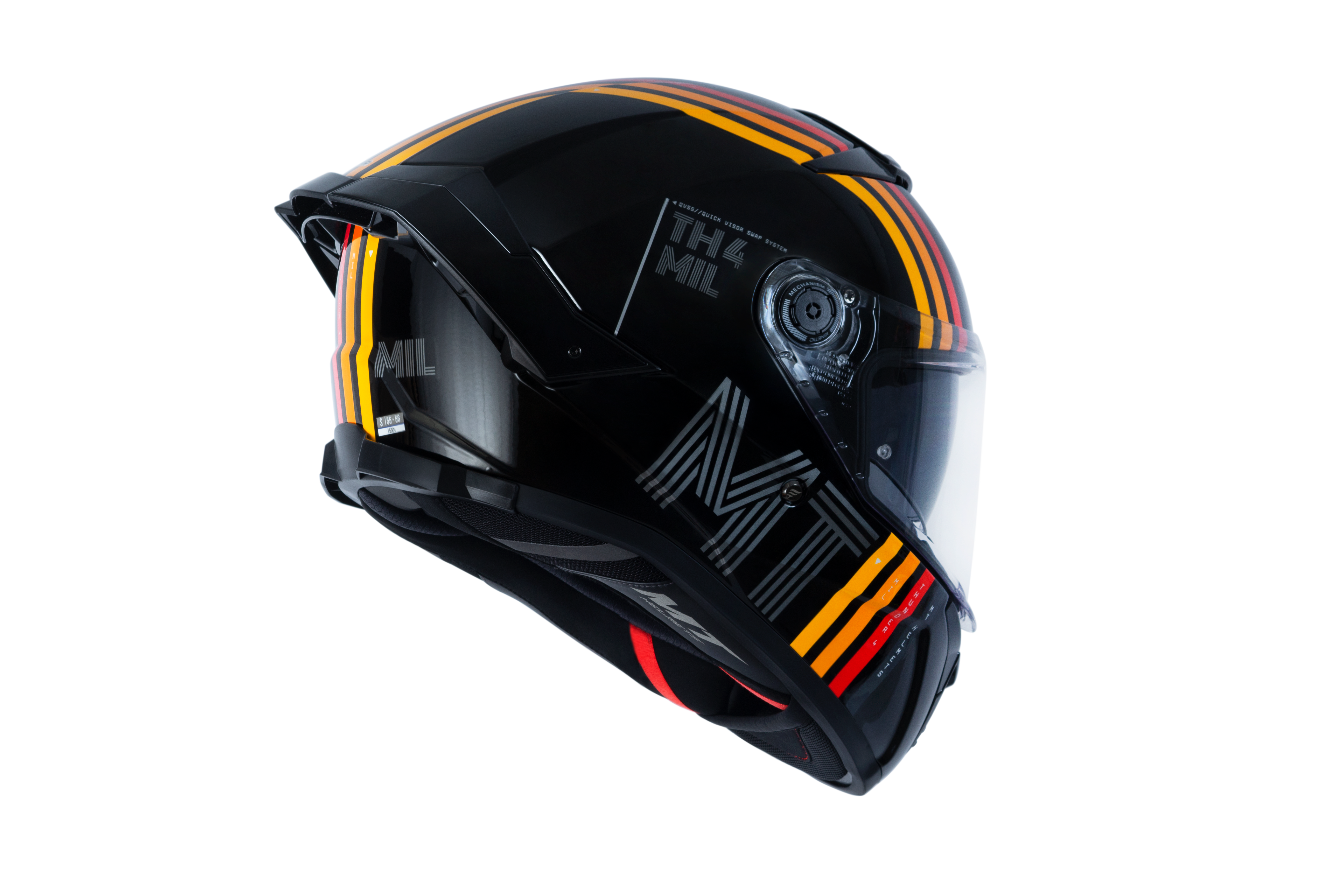 Capacete Mt Helmets Thunder 4 SV Mil A11 Preto Brilho