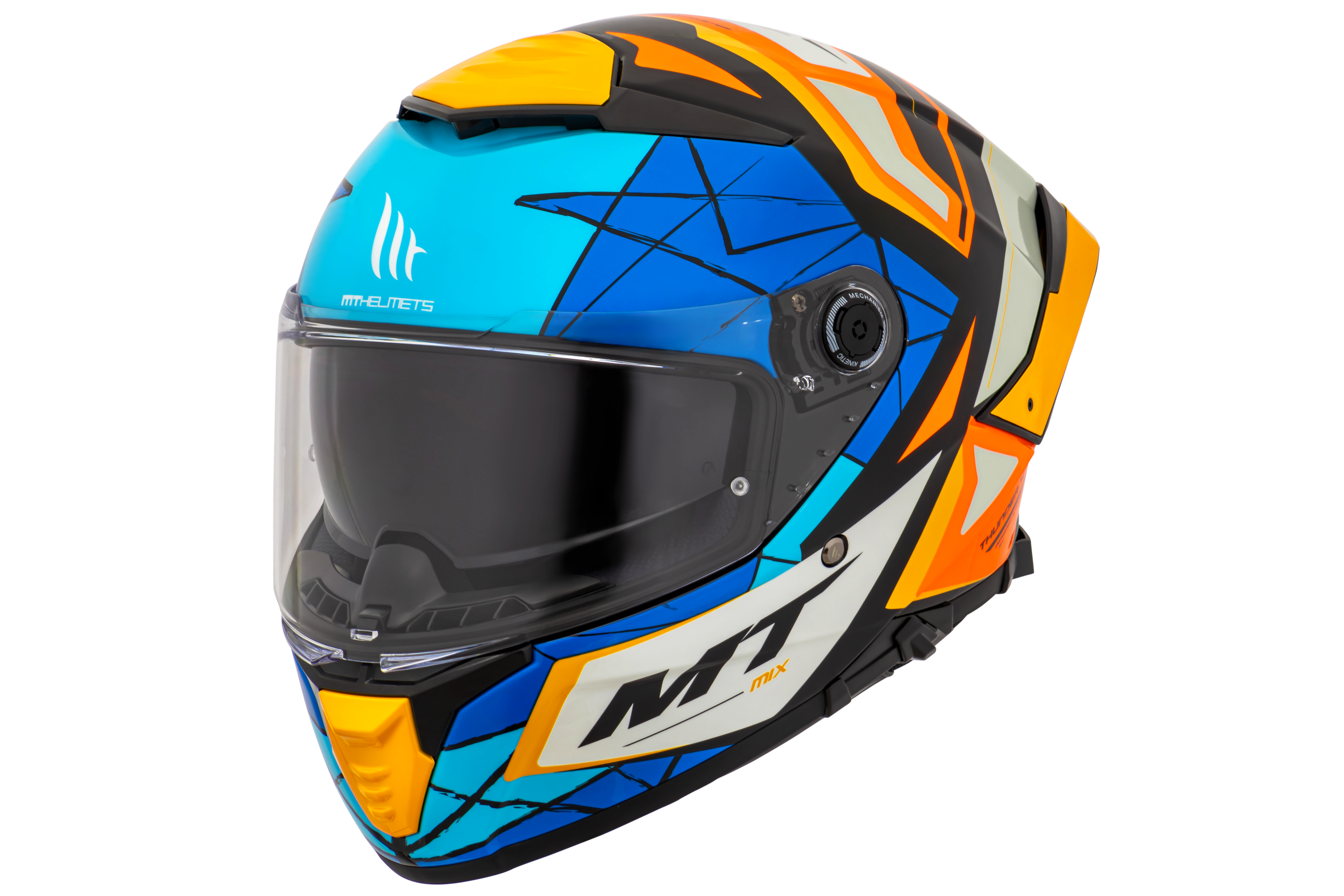 Capacete Mt Helmets Thunder 4 SV Mix C4 Laranja Flourescente Brilho