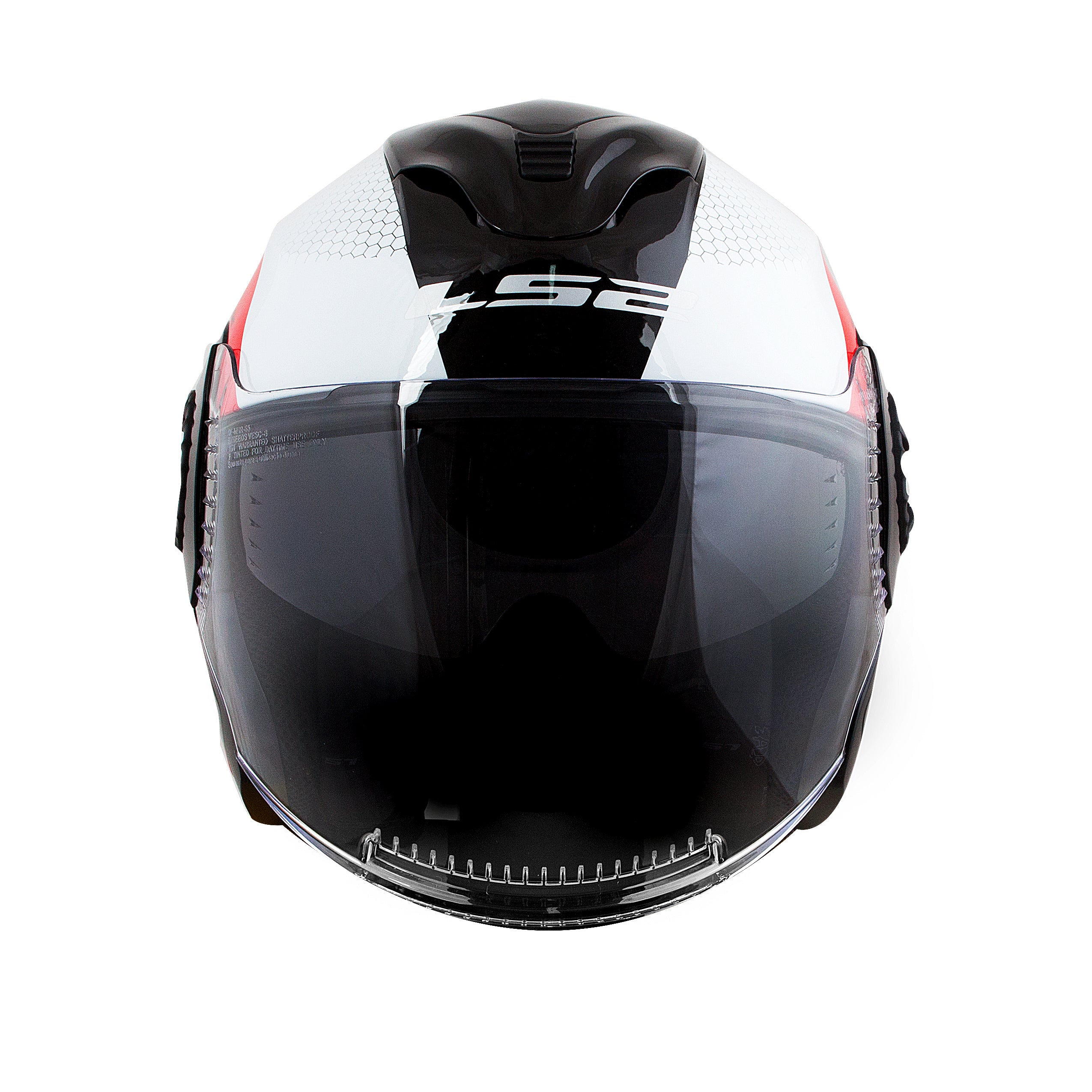 Capacete Ls2 Of570 Verso Technik Branco Vermelho