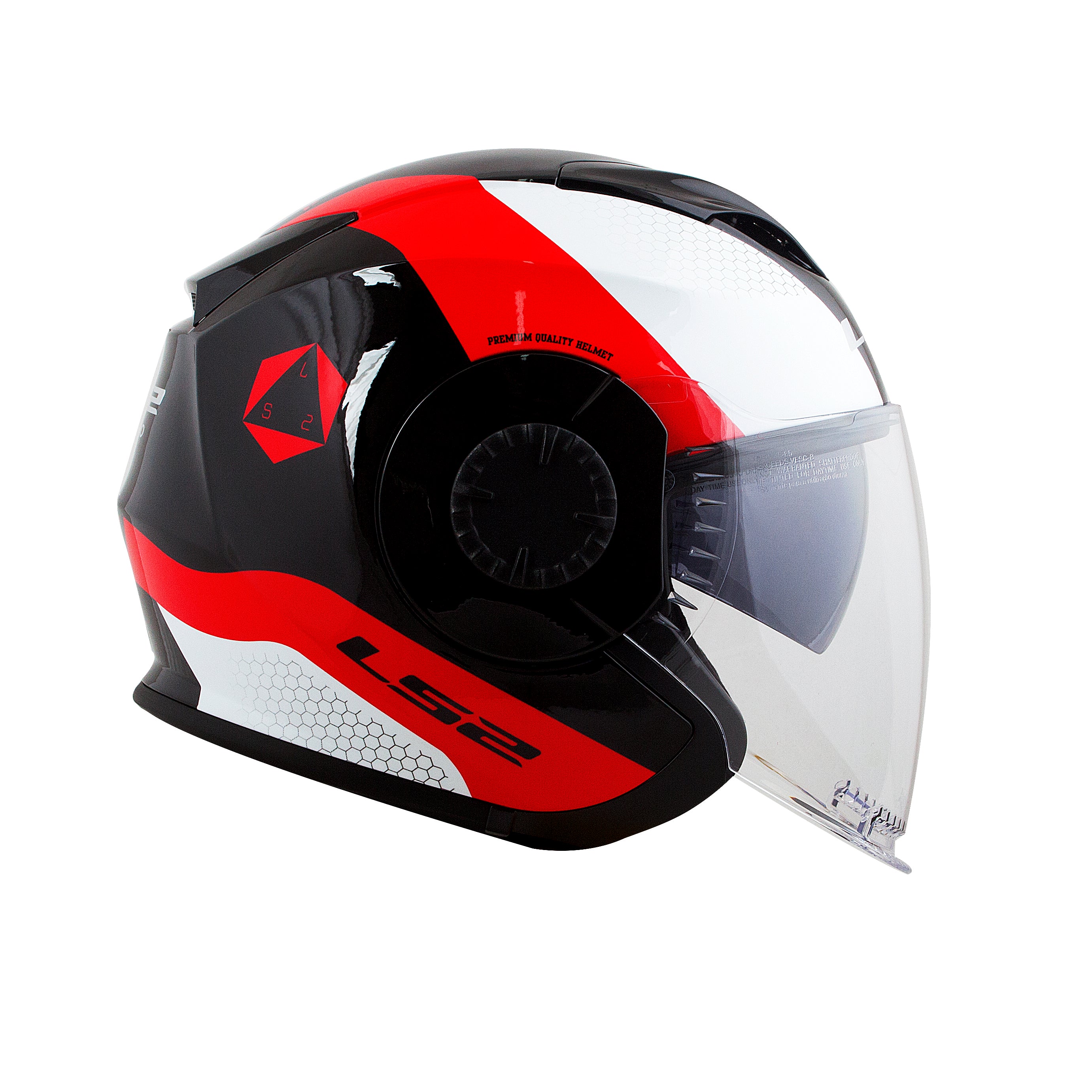 Capacete Ls2 Of570 Verso Technik Branco Vermelho