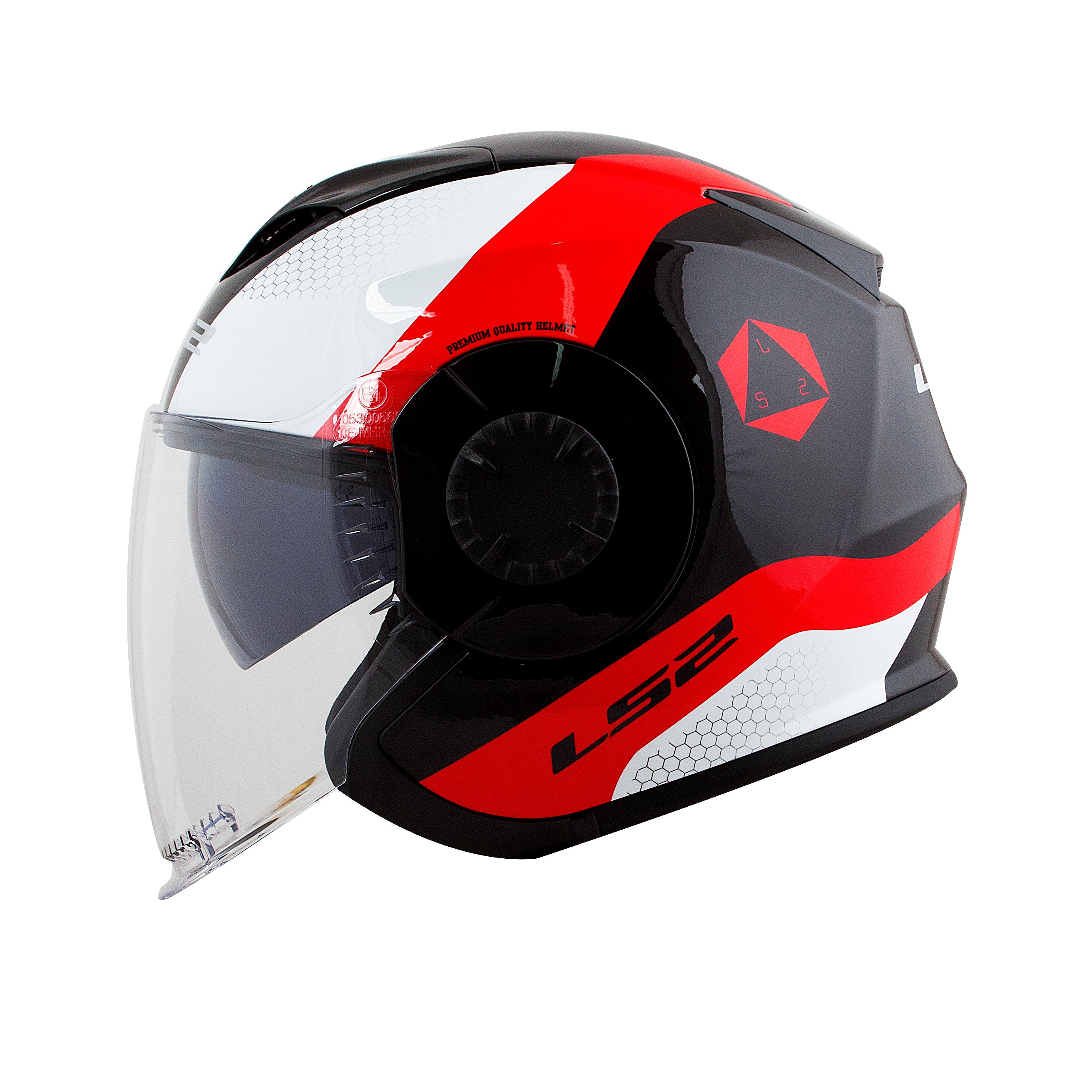 Capacete Ls2 Of570 Verso Technik Branco Vermelho