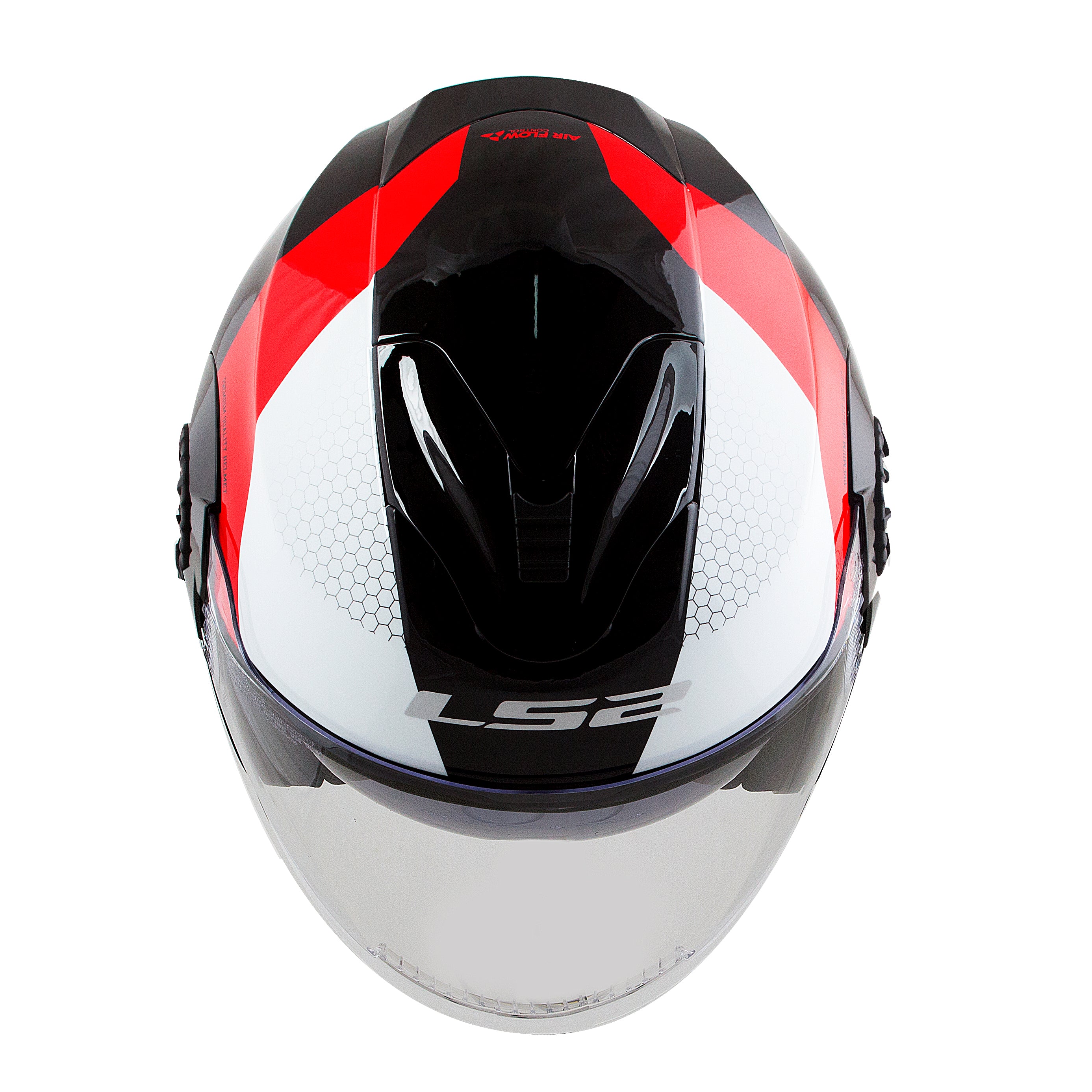 Capacete Ls2 Of570 Verso Technik Branco Vermelho