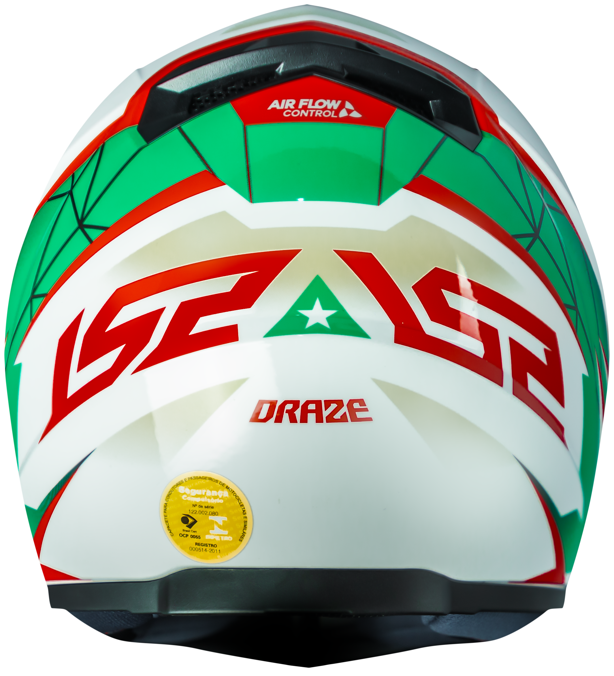 Capacete Ls2 Ff358 Classic Draze Branco Verde Vermelho