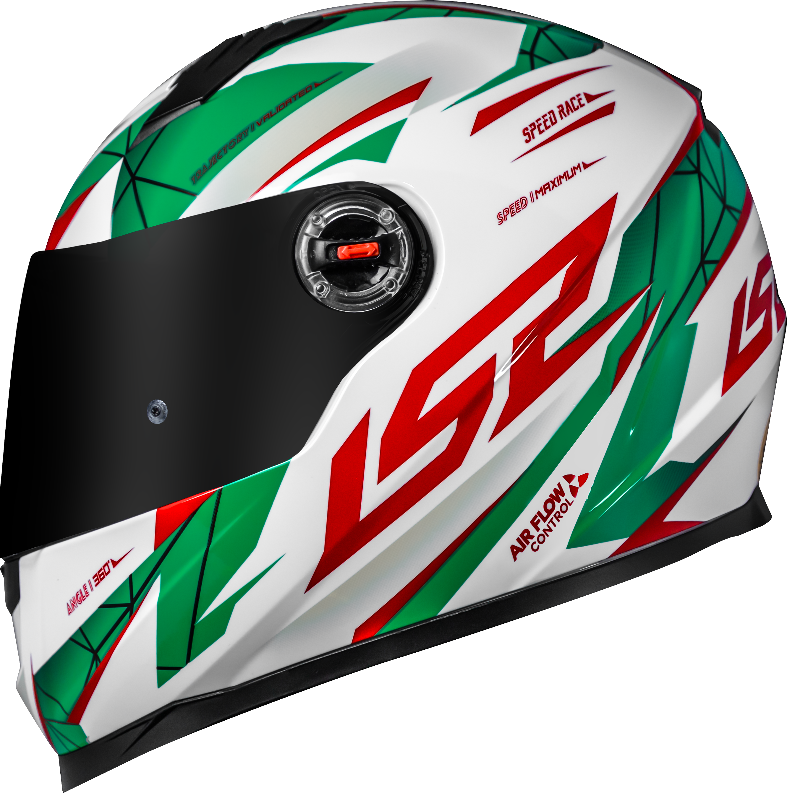 Capacete Ls2 Ff358 Classic Draze Branco Verde Vermelho
