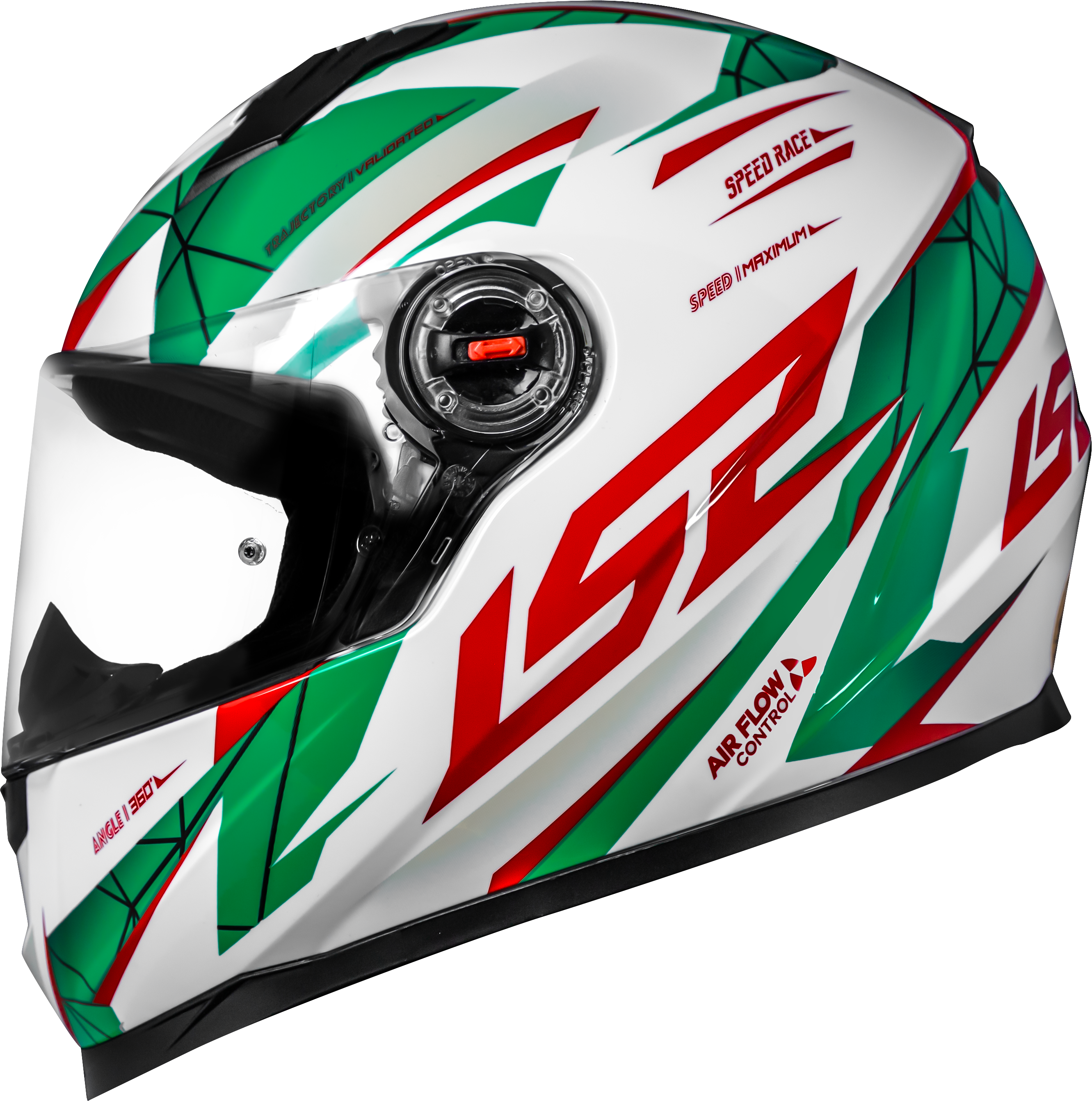 Capacete Ls2 Ff358 Classic Draze Branco Verde Vermelho