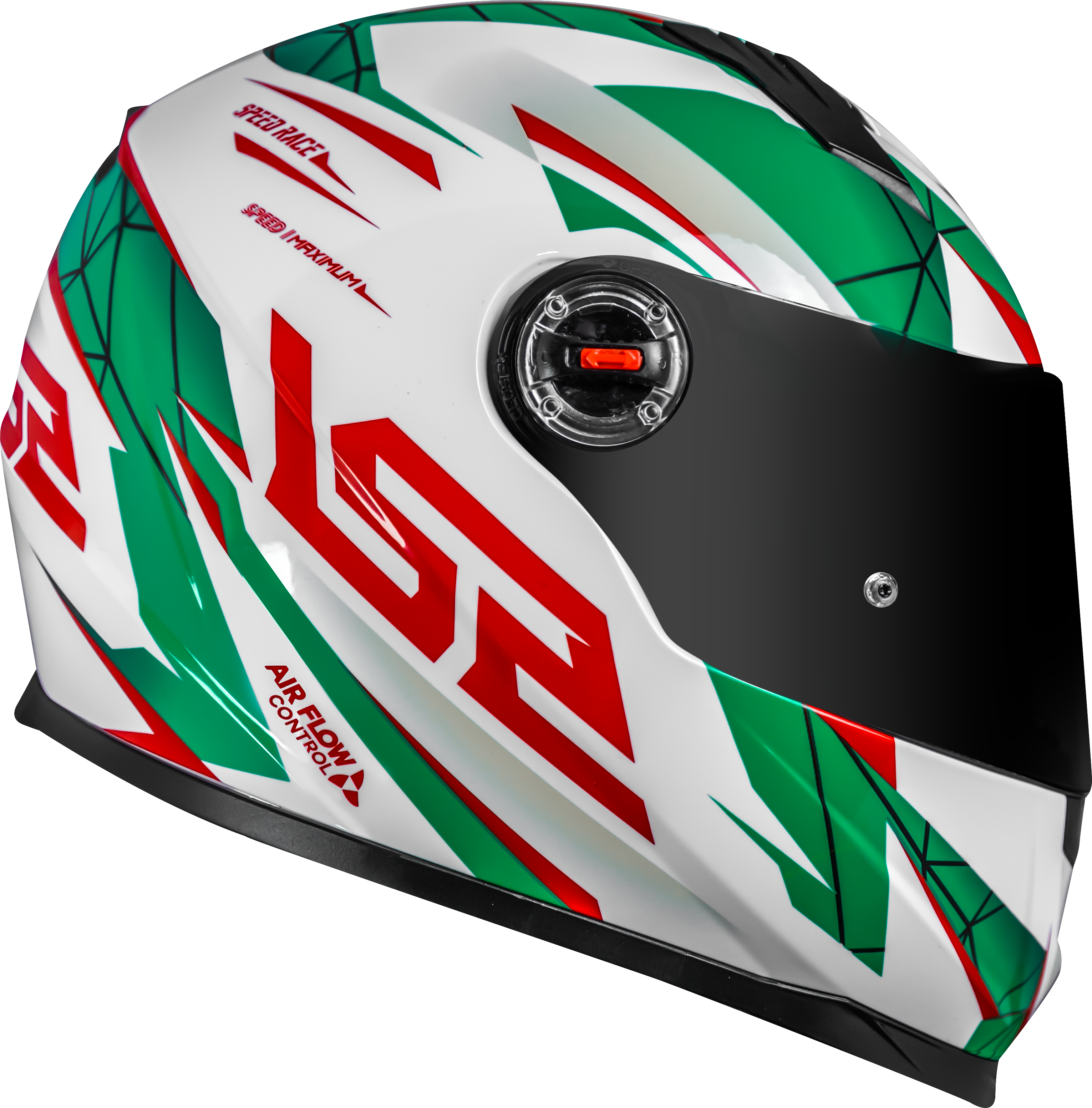 Capacete Ls2 Ff358 Classic Draze Branco Verde Vermelho