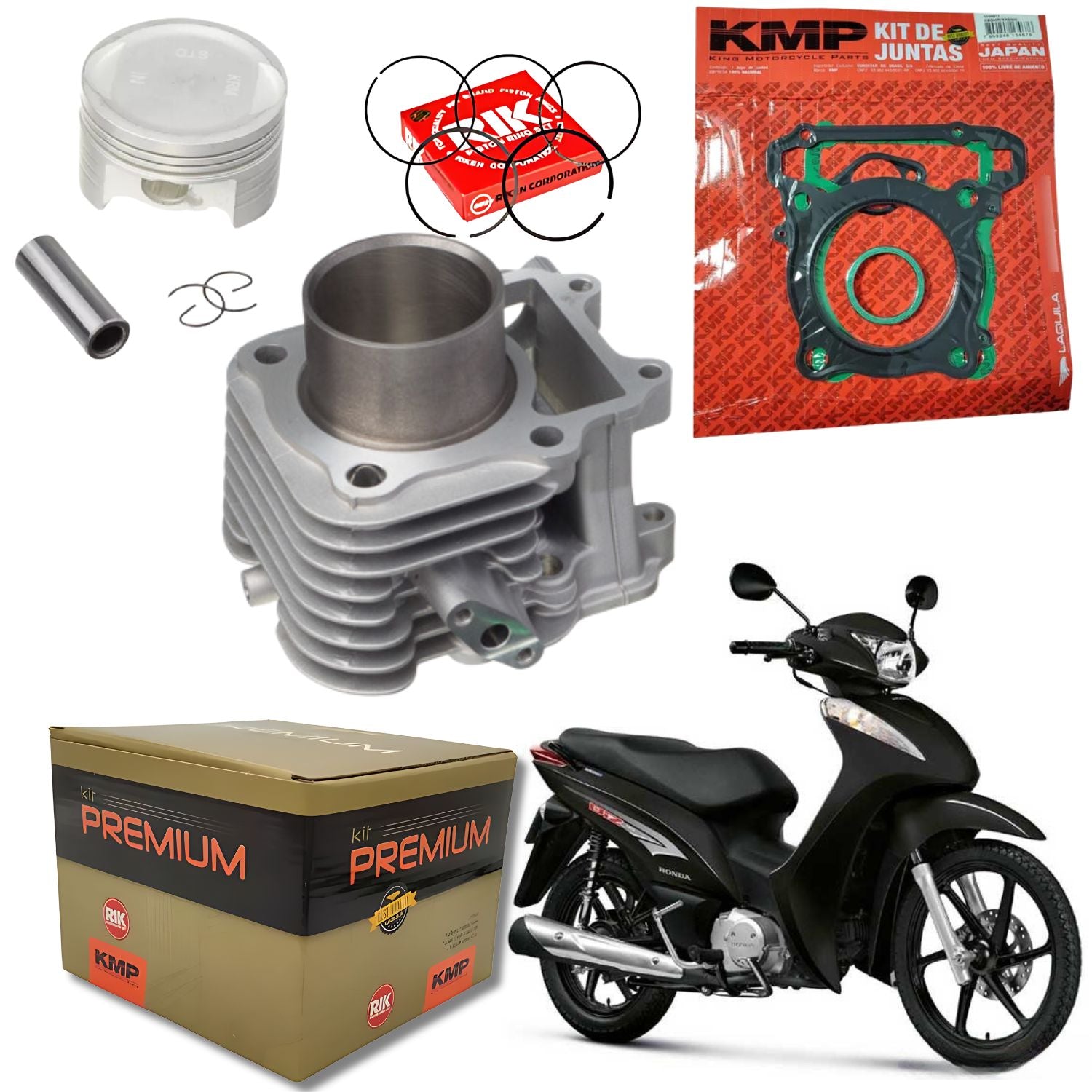 Kit Cilindro Pistão Juntas Travas Aneis Rik KMP