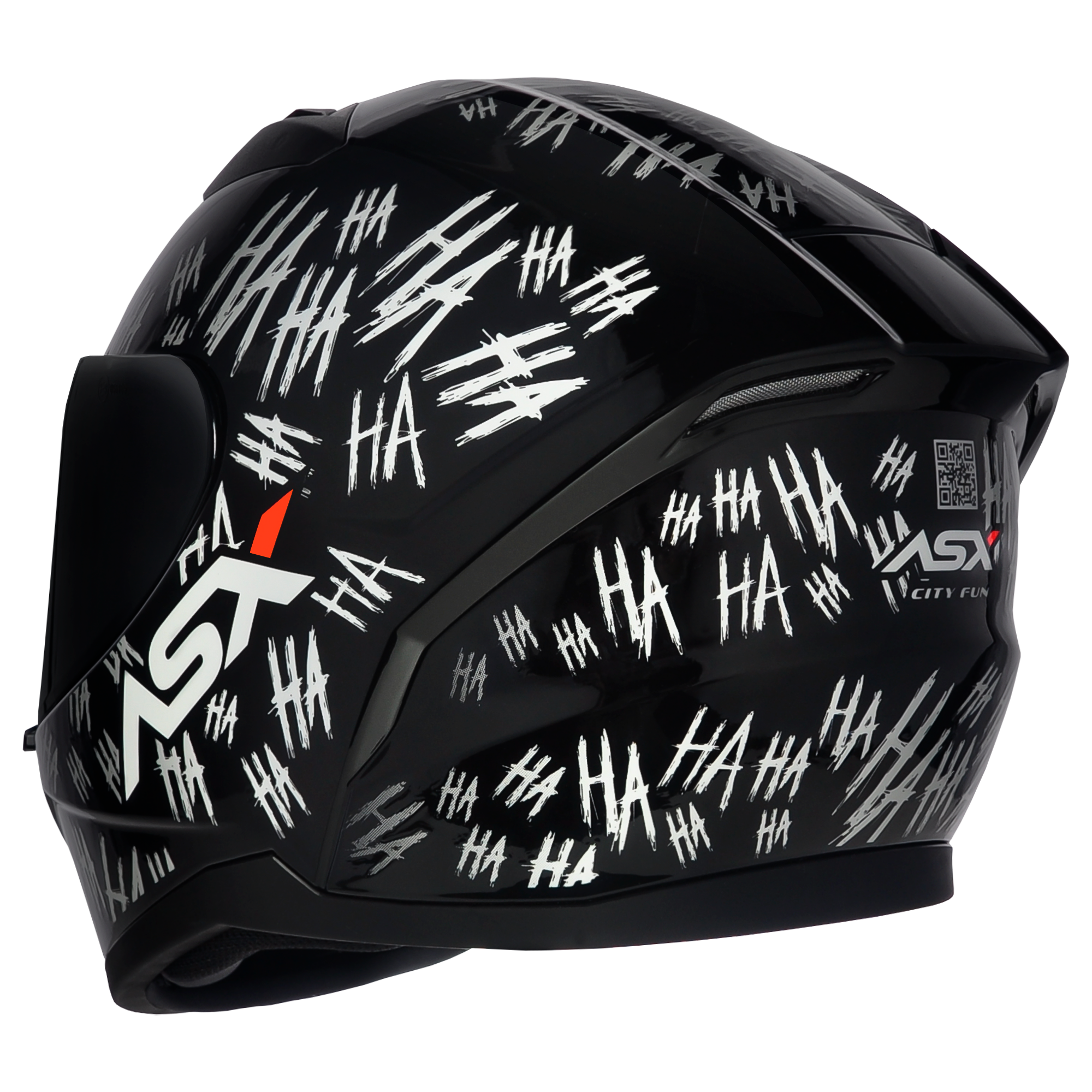 Capacete ASX City Fun Brilho Preto/Branco