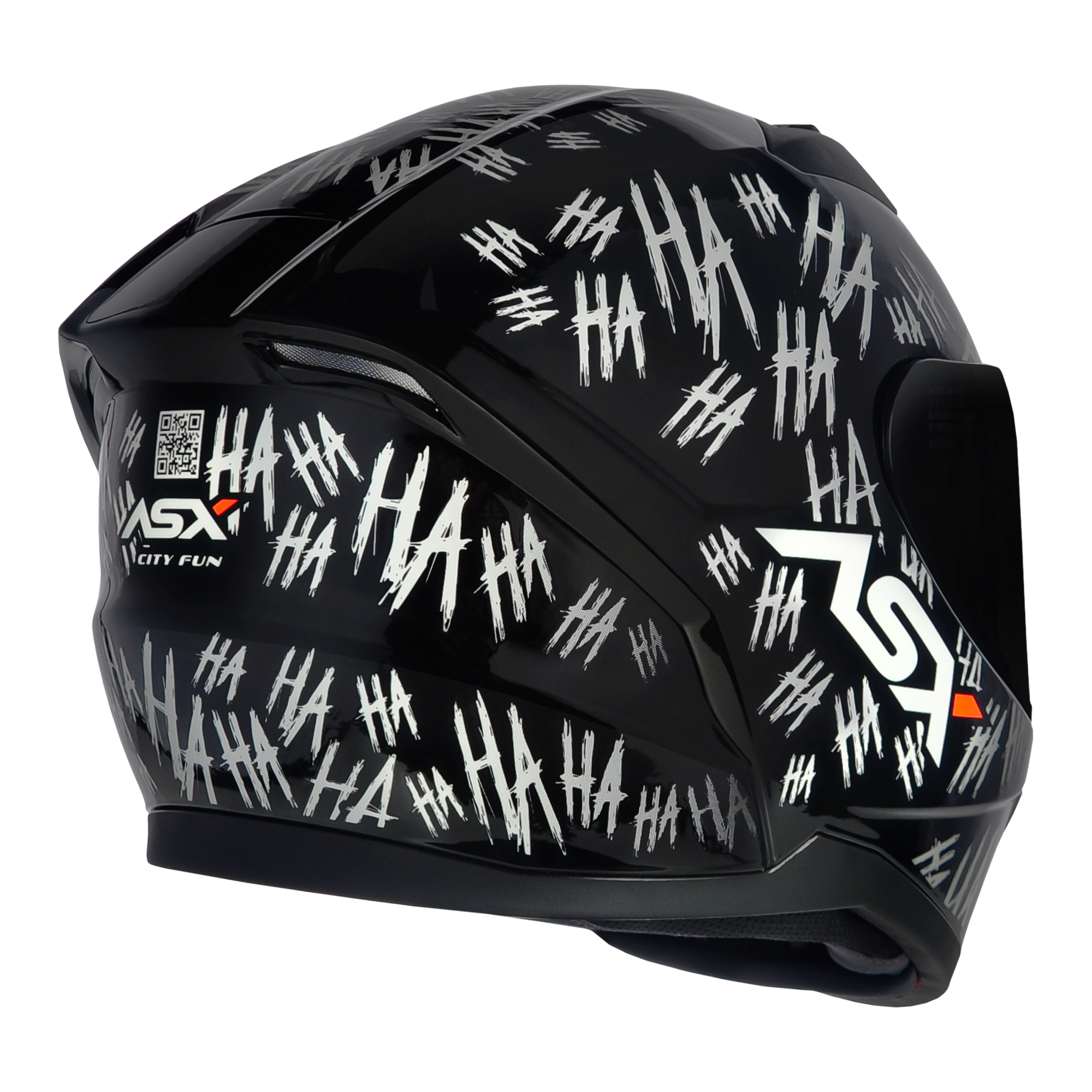 Capacete ASX City Fun Brilho Preto/Branco