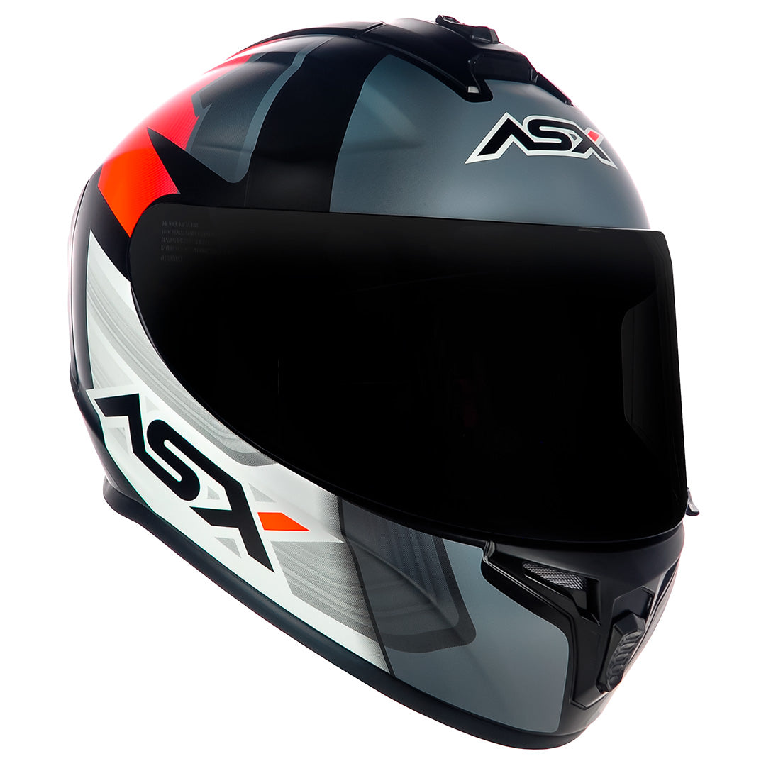 Capacete ASX draken Striker Fosco Preto/Grafite/Vermelho