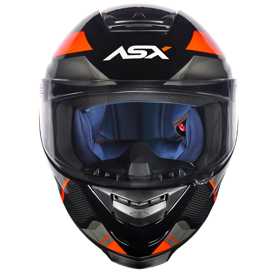 Capacete ASX Eagle Fast Brilho Preto/Vermelho/Grafite