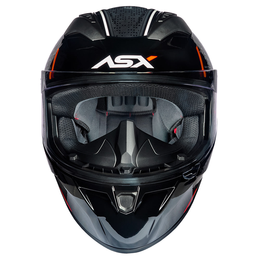 Capacete ASX City Storm Brilho Preto/Cinza/Vermelho