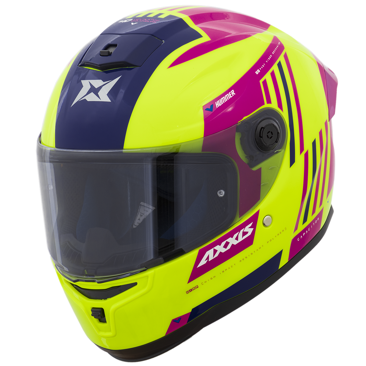 Capacete Axxis Hummer Capacitor C8 Rosa Flourescente Brilho
