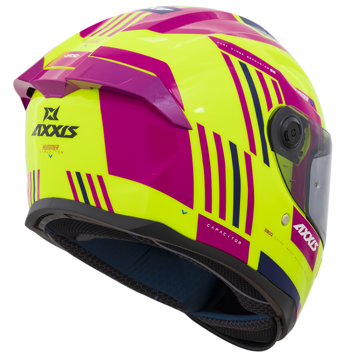 Capacete Axxis Hummer Capacitor C8 Rosa Flourescente Brilho