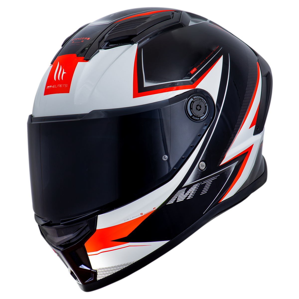 Capacete Mt Helmets Stinger 2 Sr B5 Branco Vermelho Brilho