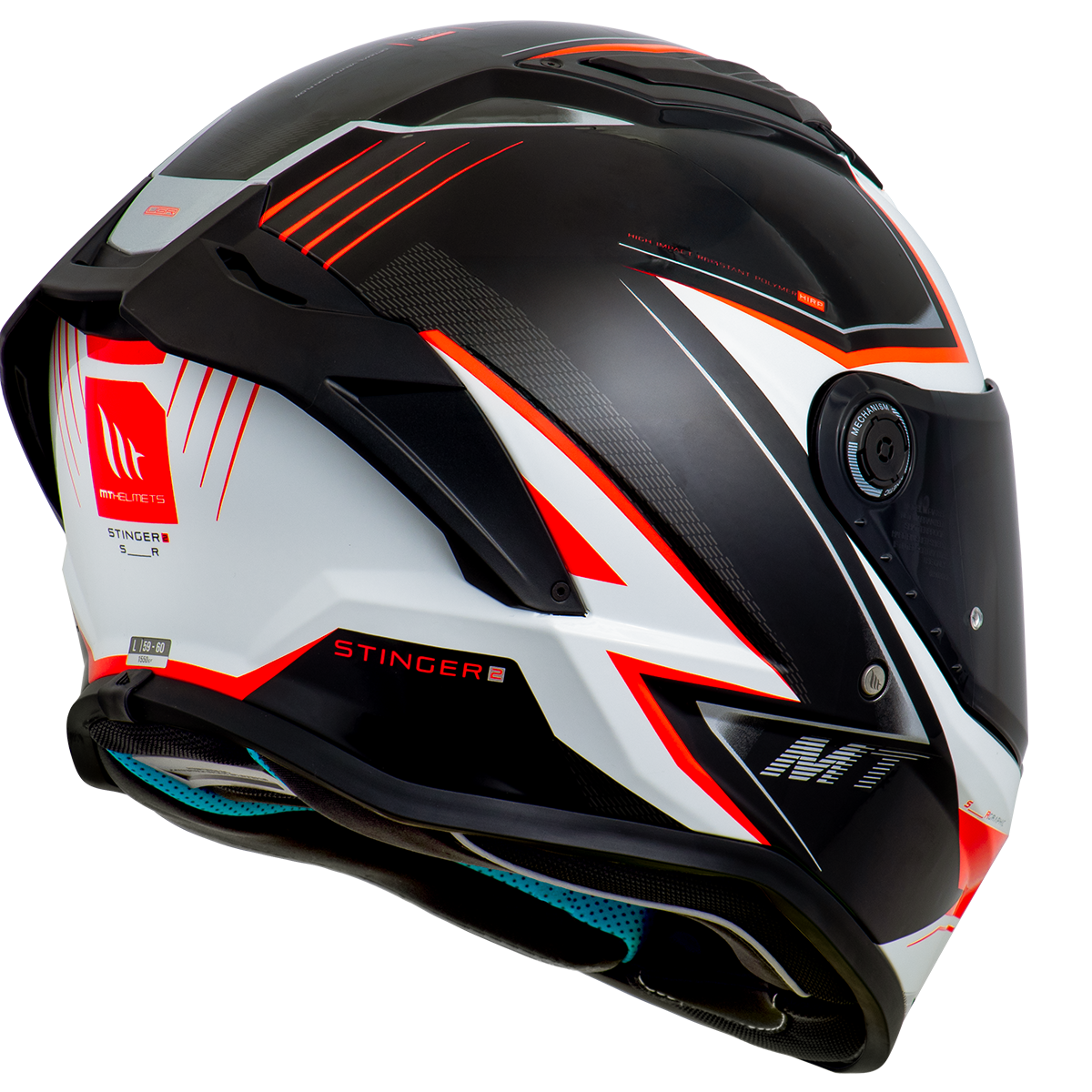 Capacete Mt Helmets Stinger 2 Sr B5 Branco Vermelho Brilho
