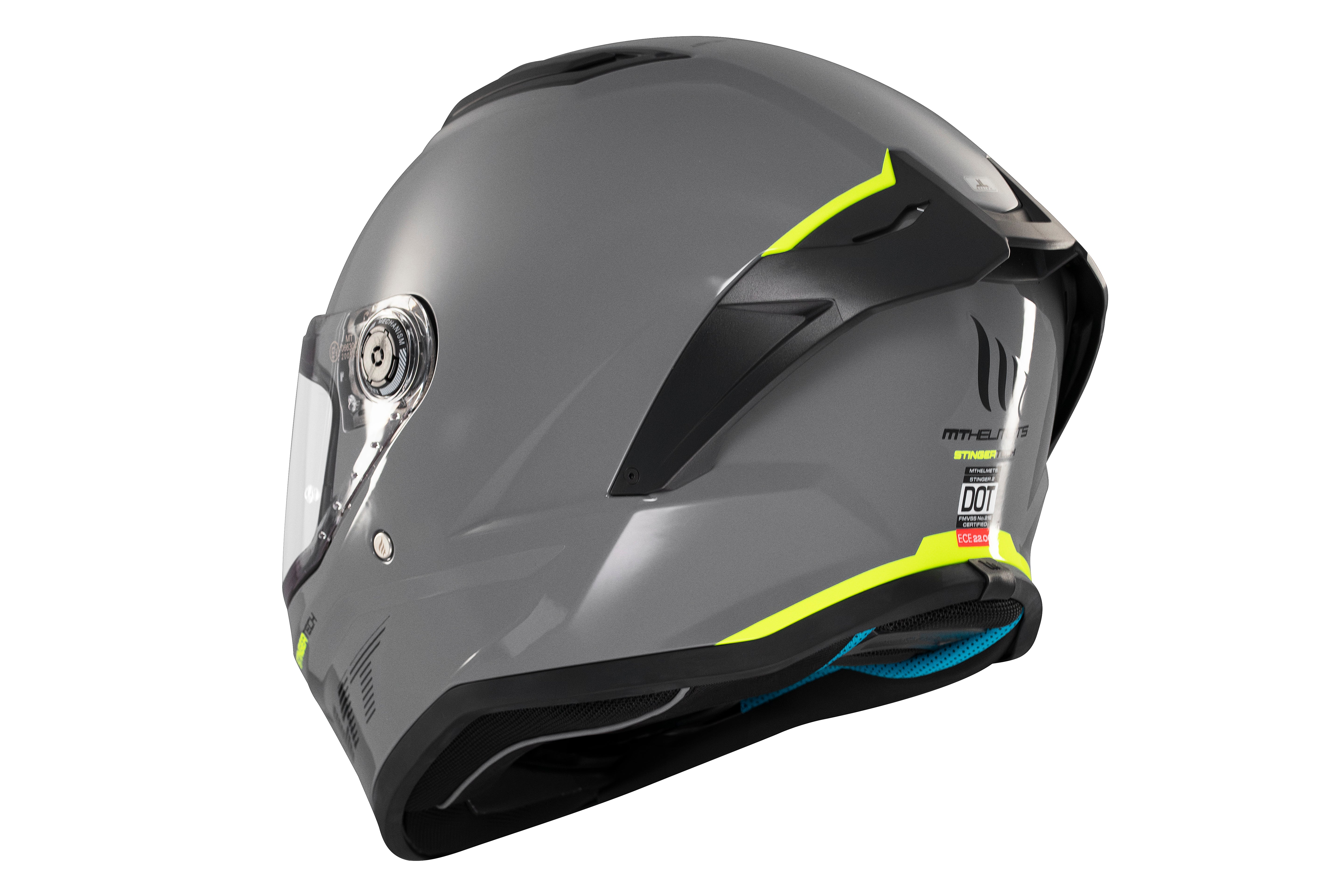 Capacete Mt Helmets Stinger 2 Solid A12 Cinza Brilho