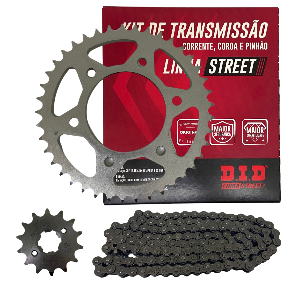 KIT RELAÇÃO DID COM RETENTOR YAMAHA YS FAZER 150 2014 A 2025