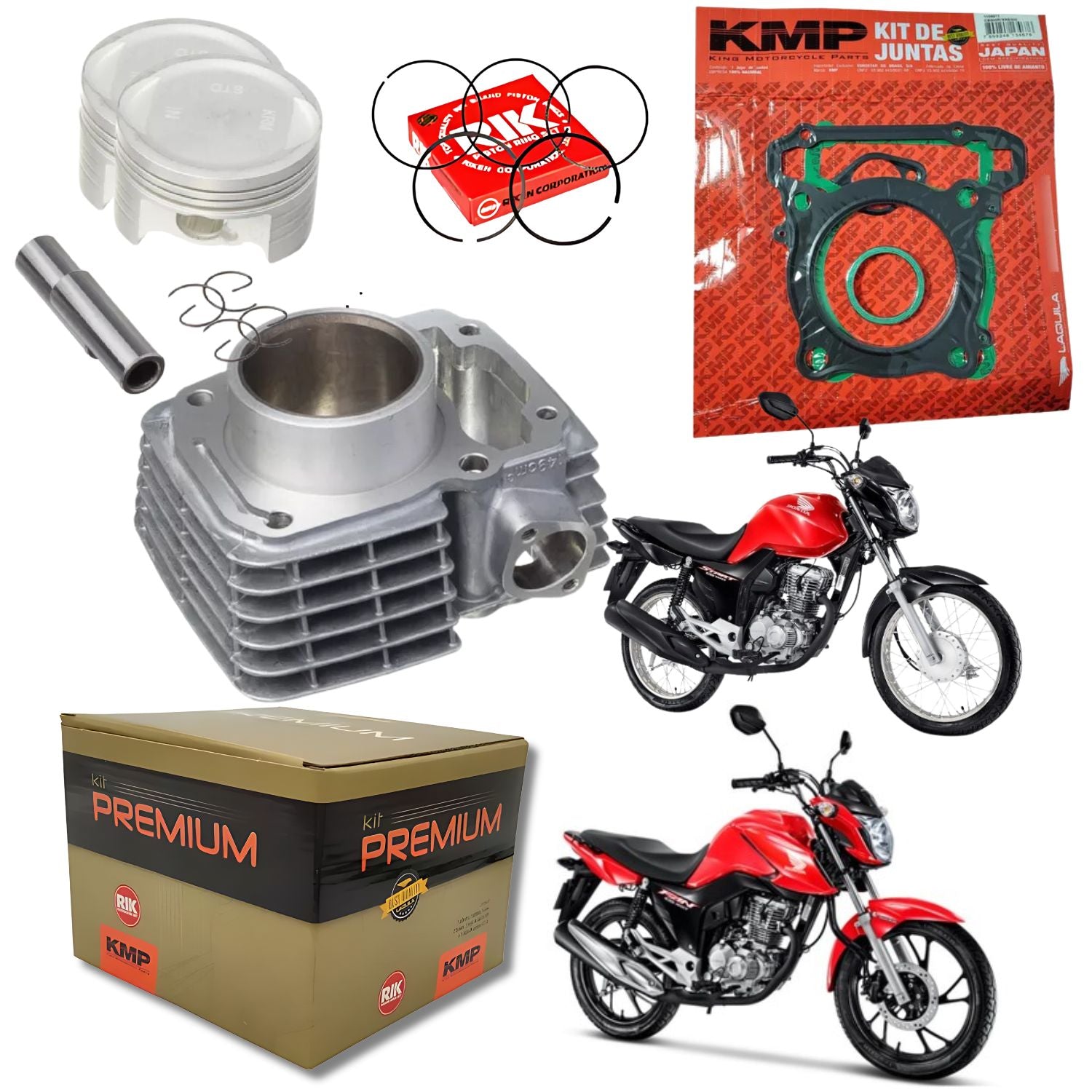 Kit Cilindro Pistão Juntas Travas Aneis Rik KMP