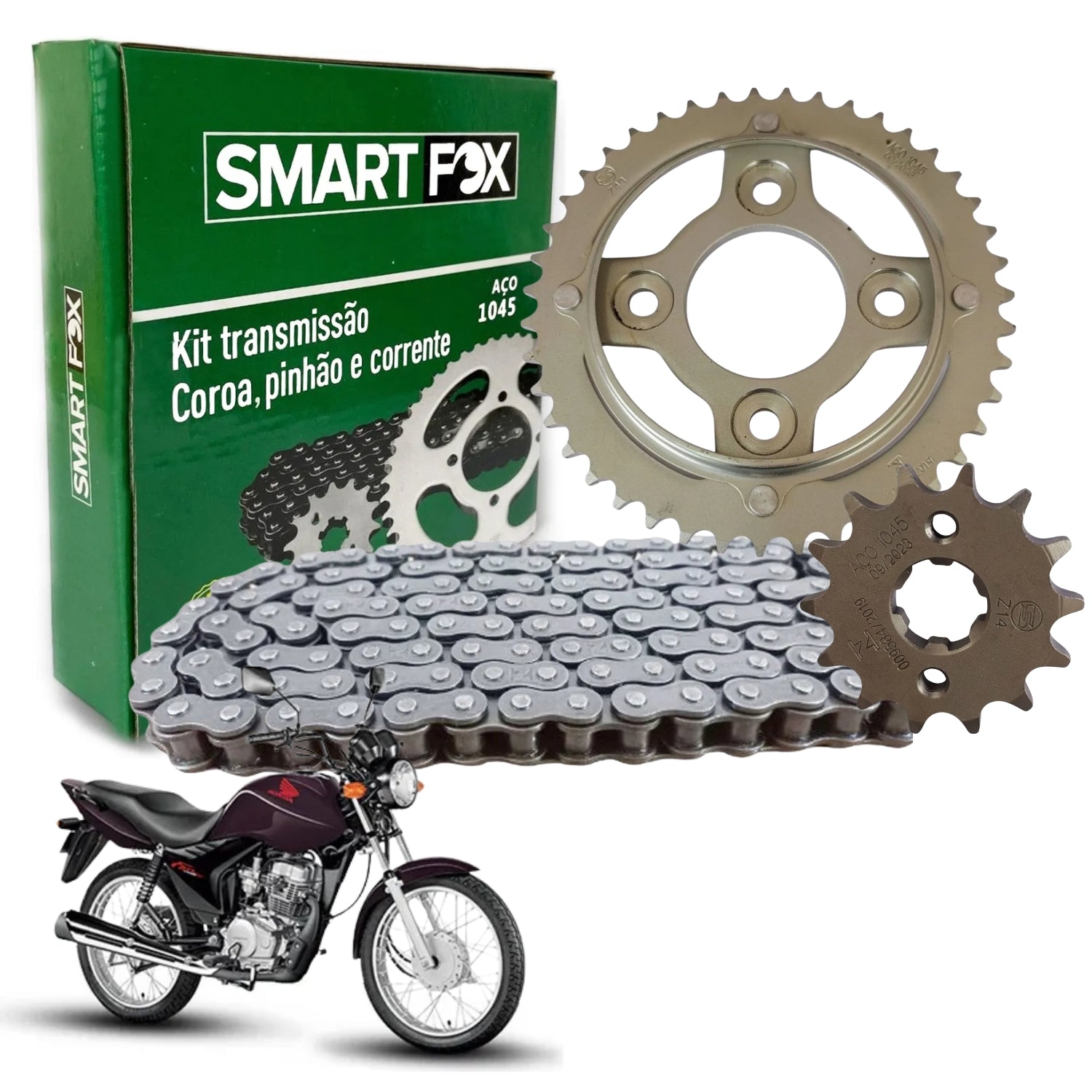 Kit Relação Transmissão Cg 125 Fan 2009-2013