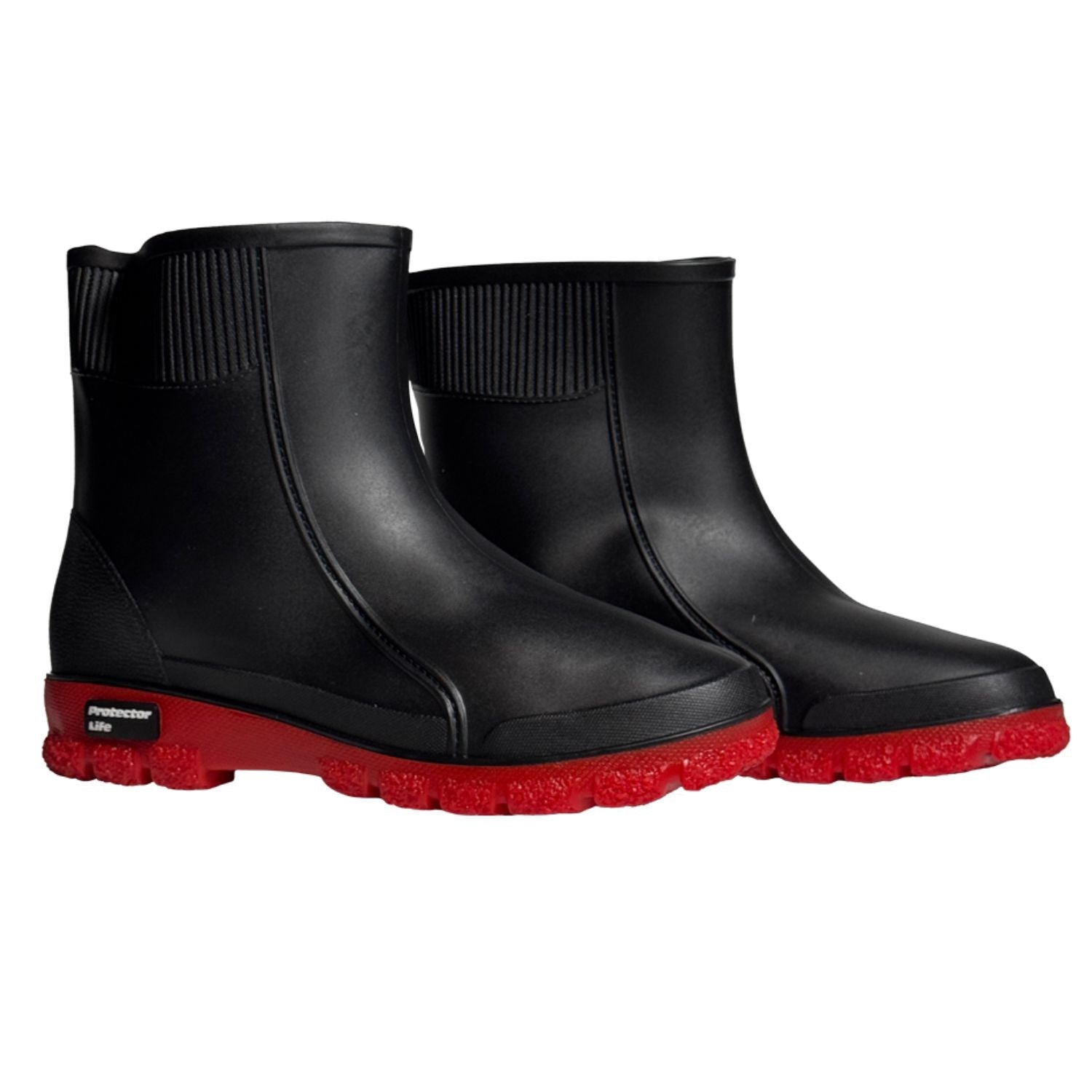 Bota de Chuva Protector Life Cano Medio Preto Vermelho