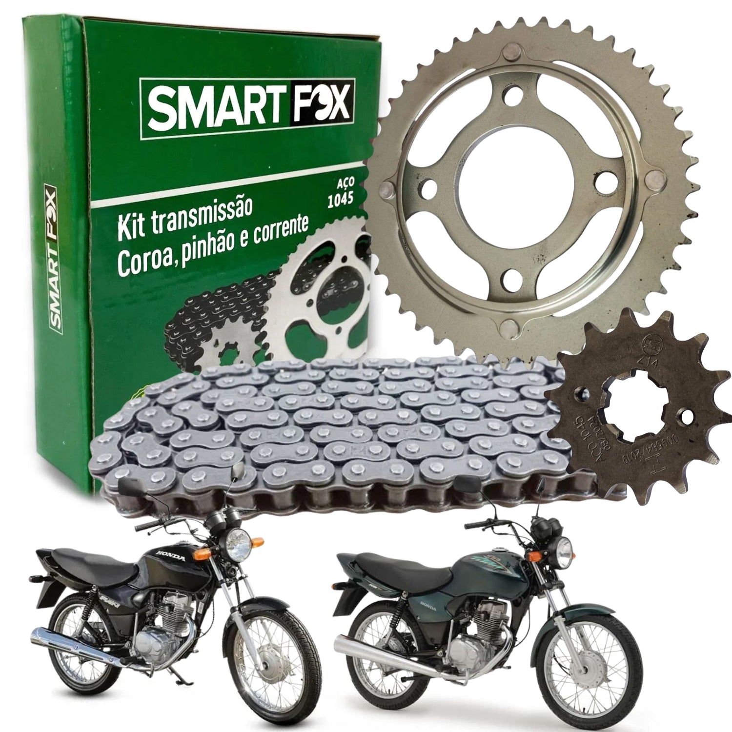 Kit Relação Transmissão Titan 125 2000-2004 Fan 125 2005-2008