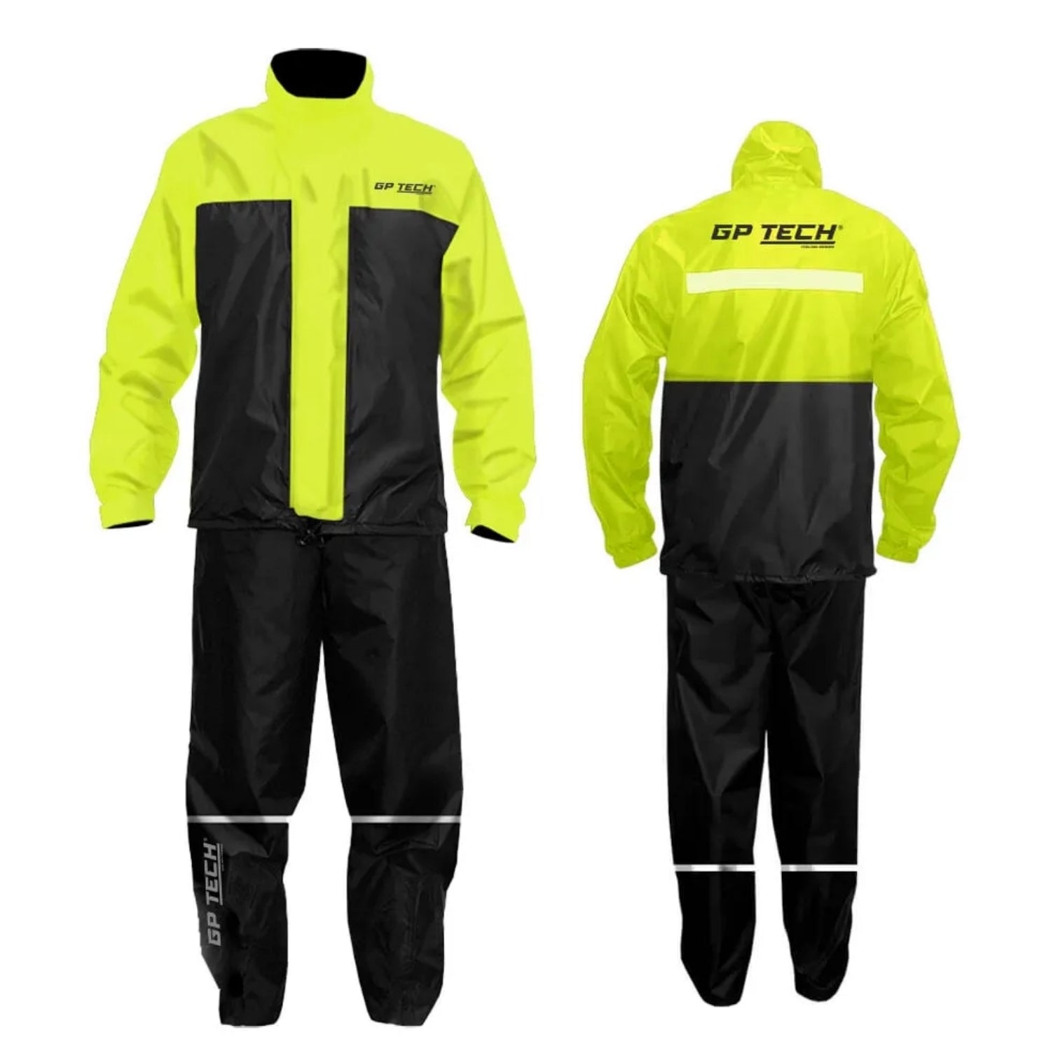 CONJUNTO CAPA CHUVA GP TECH SIENA NYLON PREMIUM PRETO AMARELO