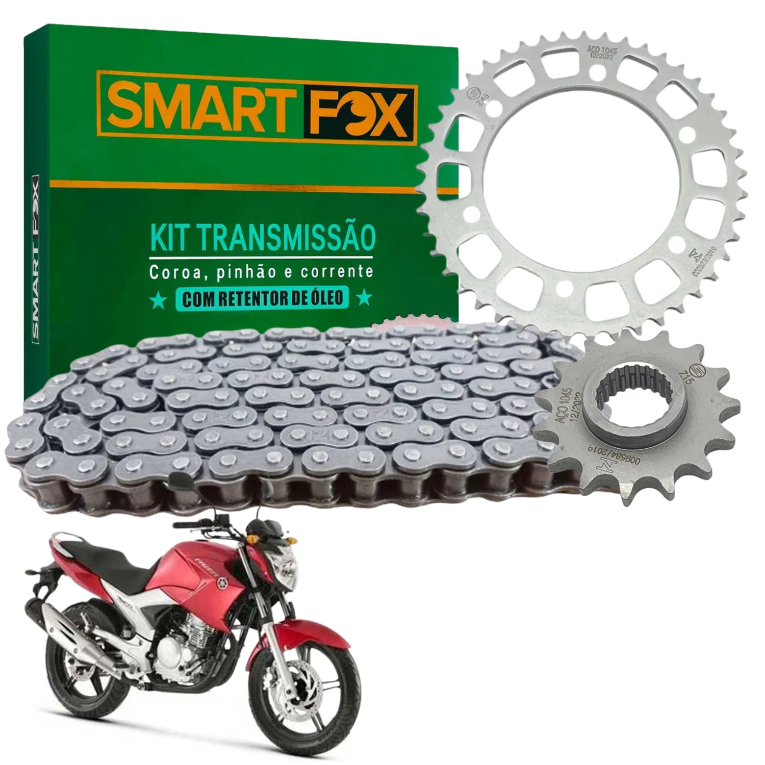 Kit Relação Transmissão com retentor Fazer 250 2006-2017
