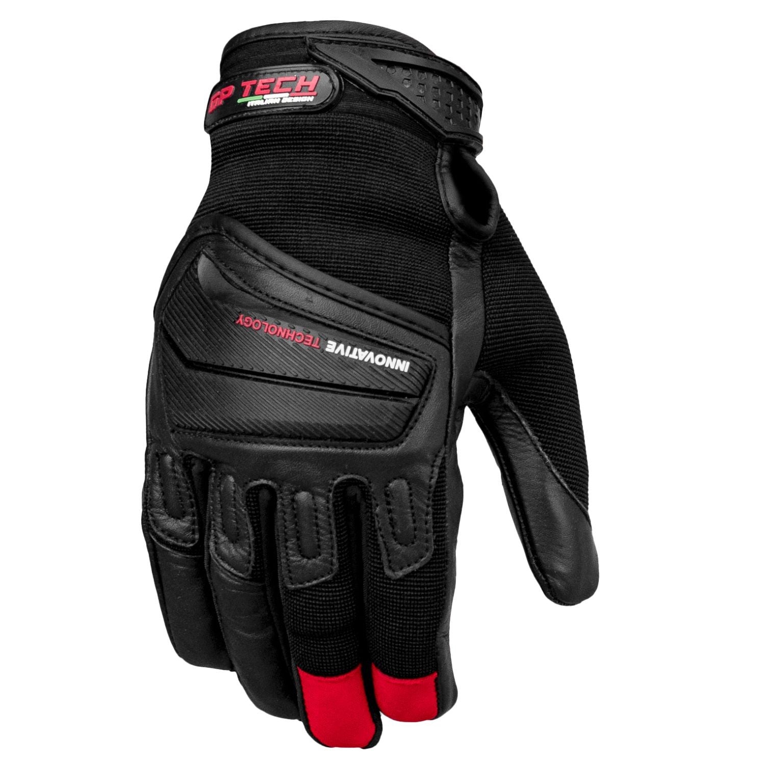 Luva de motoqueiro GP Tech Urban Tech Preto Vermelho