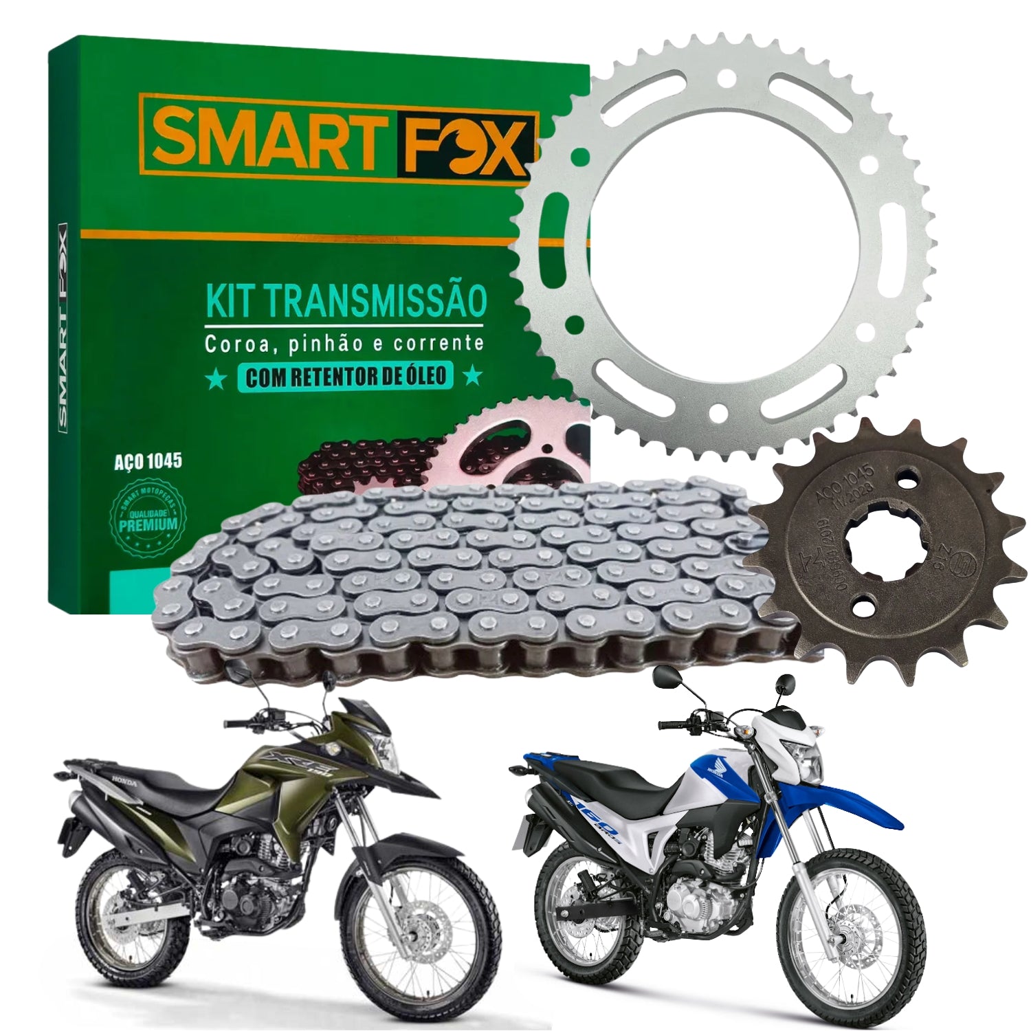 Kit Relação Transmissão com Retentor Nxr 160 Xre 190 2016 A 2025