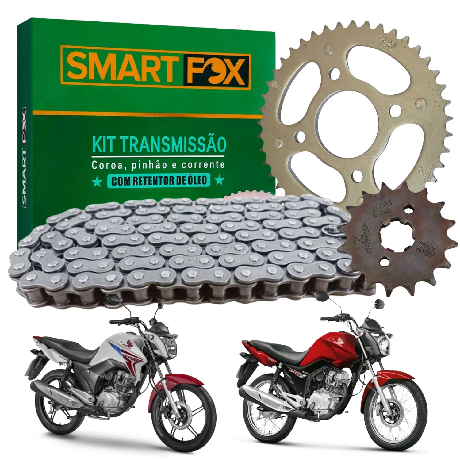 Kit Relação Transmissão Com Retentor Titan 150 Fan 150 2004-2015