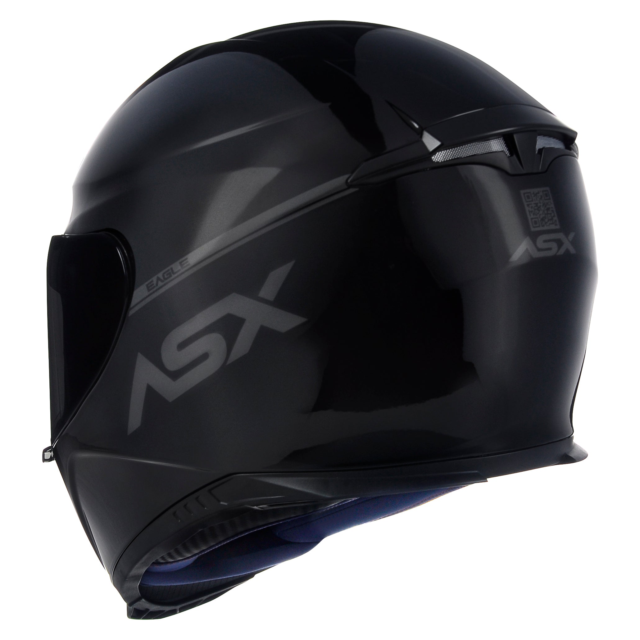 Capacete ASX Eagle Solid Brilho Preto/Cinza