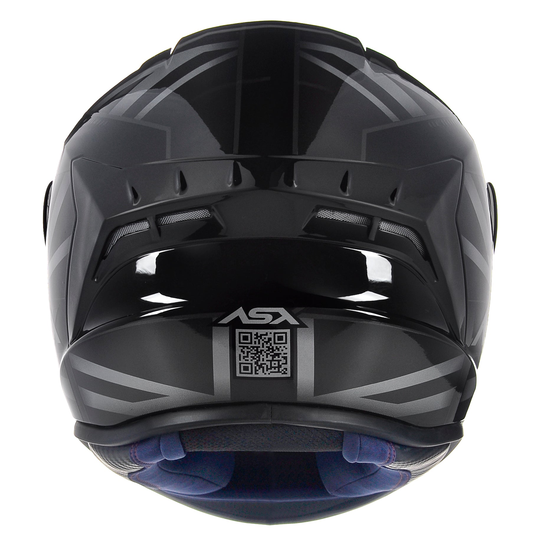 Capacete ASX Draken Uk Brilho Preto/Cinza