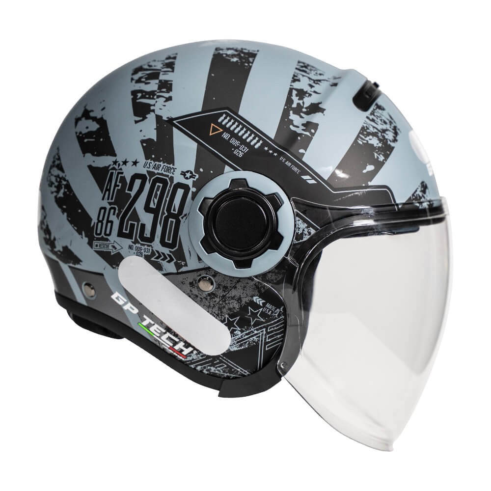 CAPACETE MOTO GP TECH ZOOM C/ OCULOS CAMUFLADO AZUL PRETO