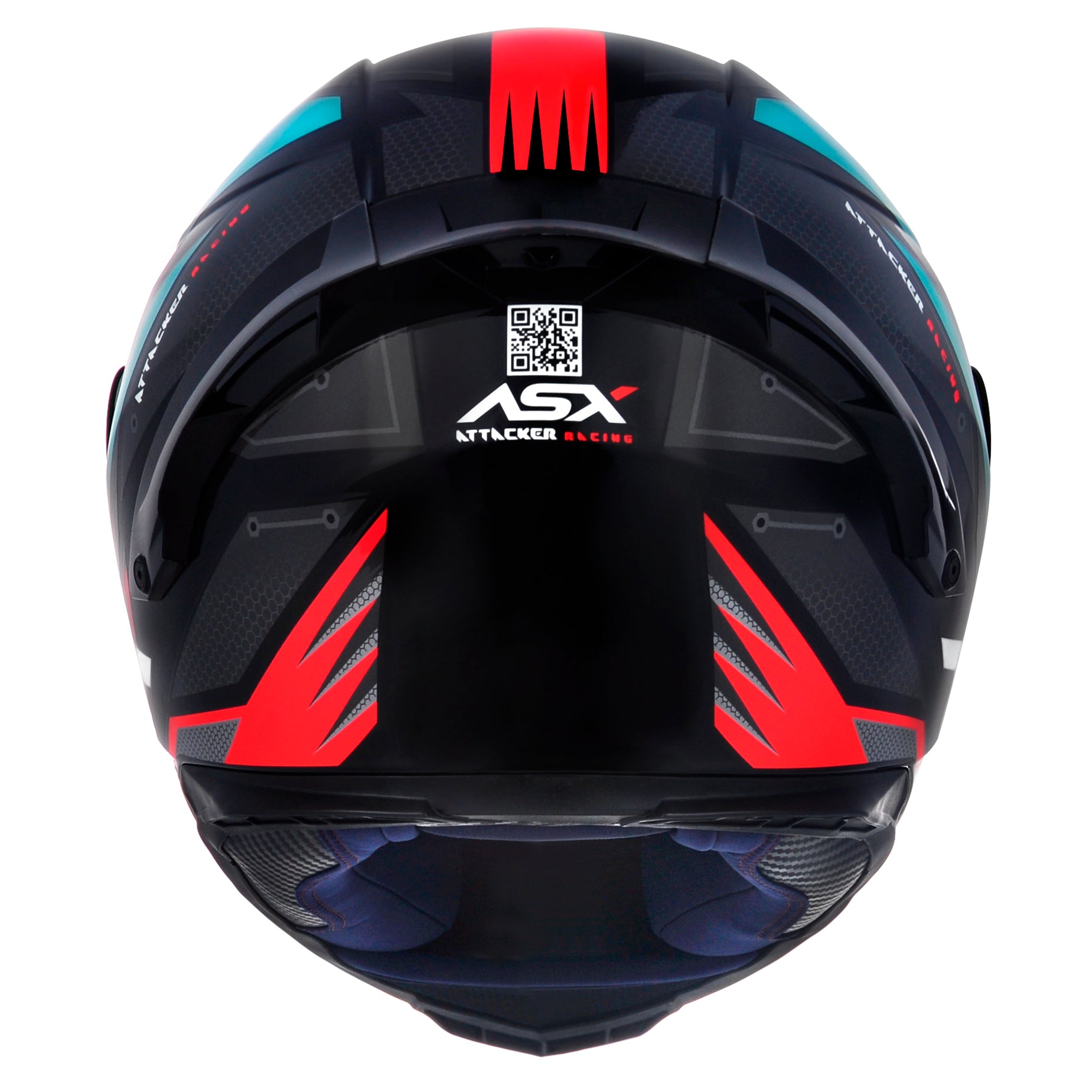 Capacete ASX Eagle Racing Attacker Brilho Preto/Grafite/Tiffany