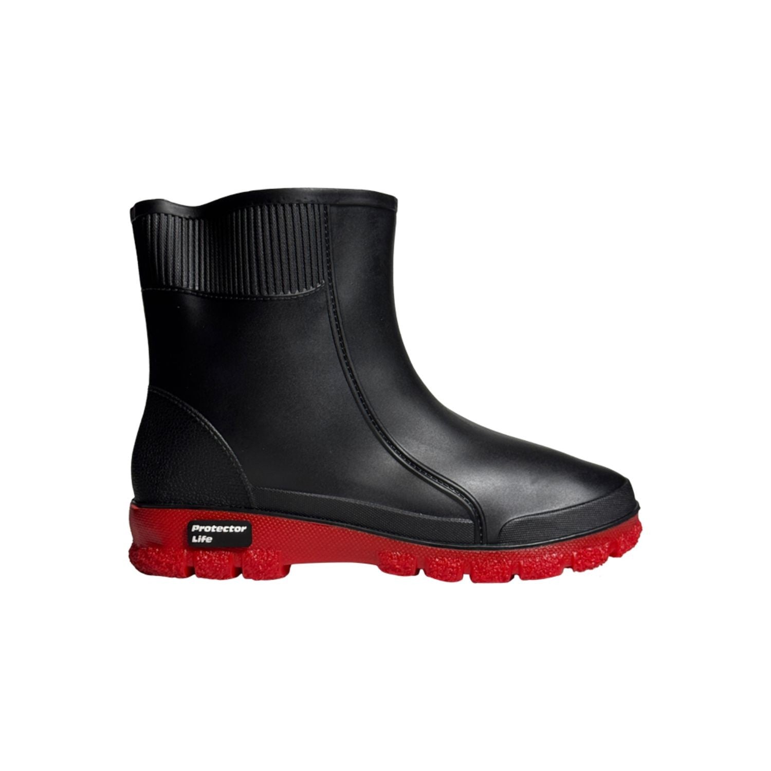 Bota de Chuva Protector Life Cano Medio Preto Vermelho