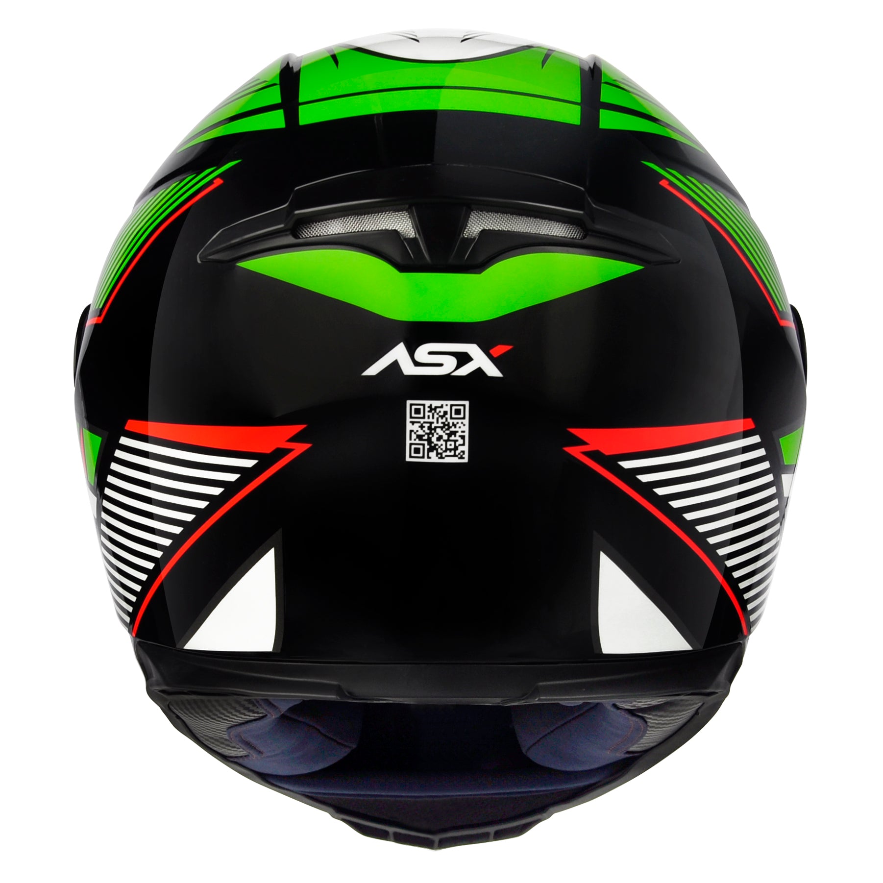 Capacete ASX Eagle Hunter Brilho Preto/Branco/Verde