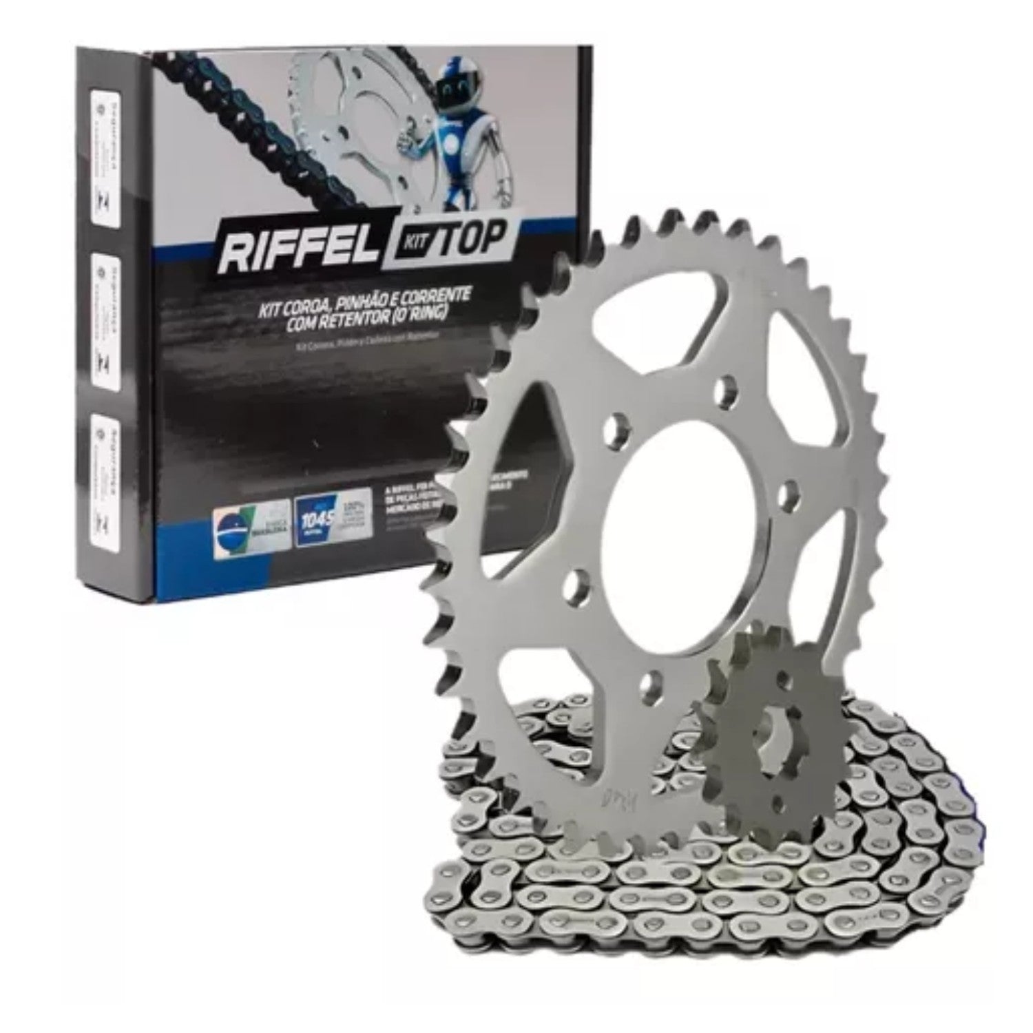 KIT RELAÇÃO RIFFEL COM RETENTOR YAMAHA R15 2022 2023 2024 2025